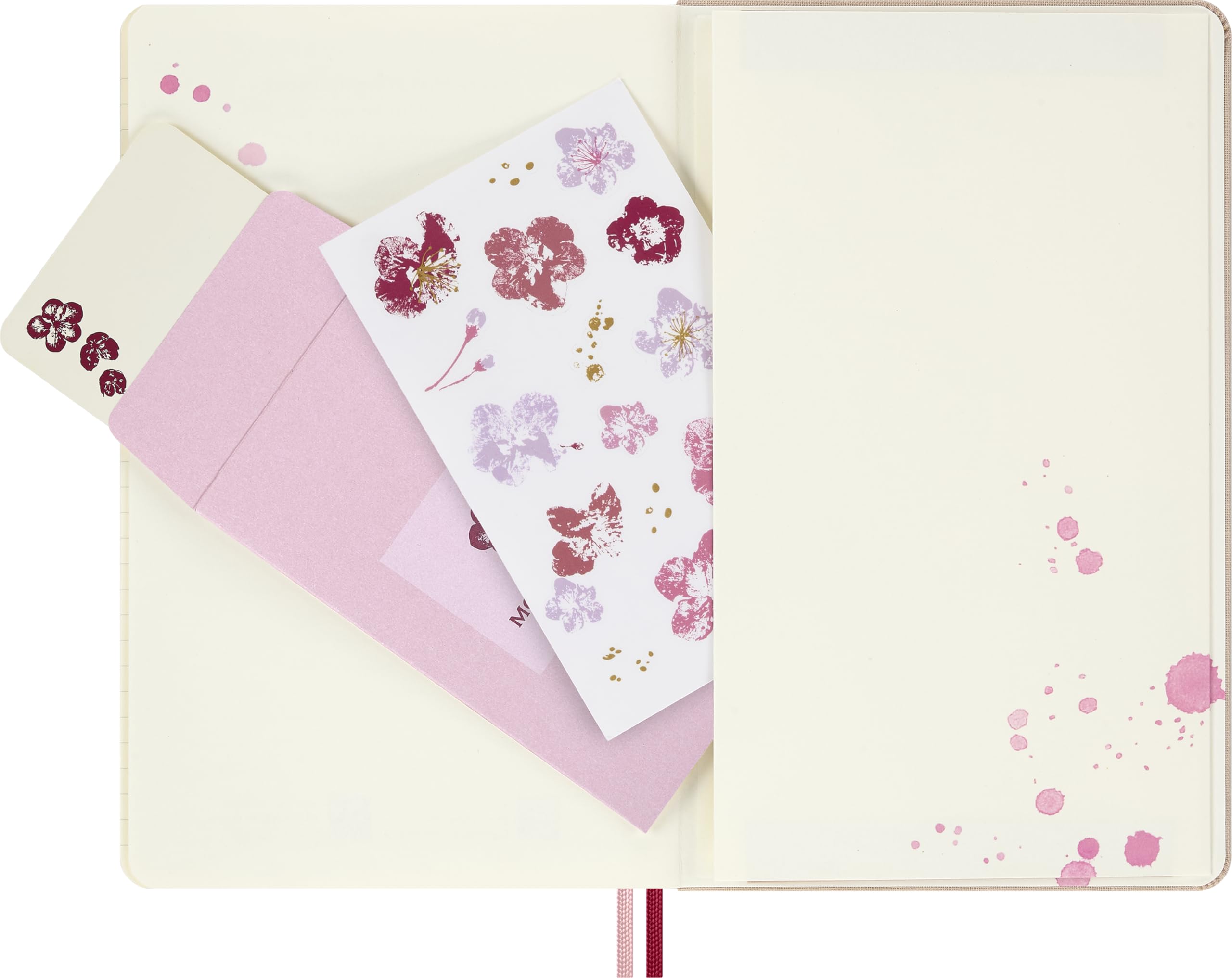 Moleskine Sakura Premium Box, Notizbuch L/A5, liniert, fester Einband, Sakura Precious & Ethical Notizbuch, liniert, weicher Einband, Mini-Notizbuch ... Ethical Pouch, wiederverwendbare Geschenkbox