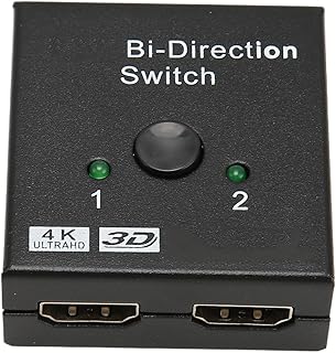 HDMI Switch 4K HDMI Splitter, Bidirecional HDMI Switcher 2 Em 1 Out/1 in 2 Out HDMI Splitter Selector Box para Xbox para PS5/4/3, PC, TV, Projetor, Etc