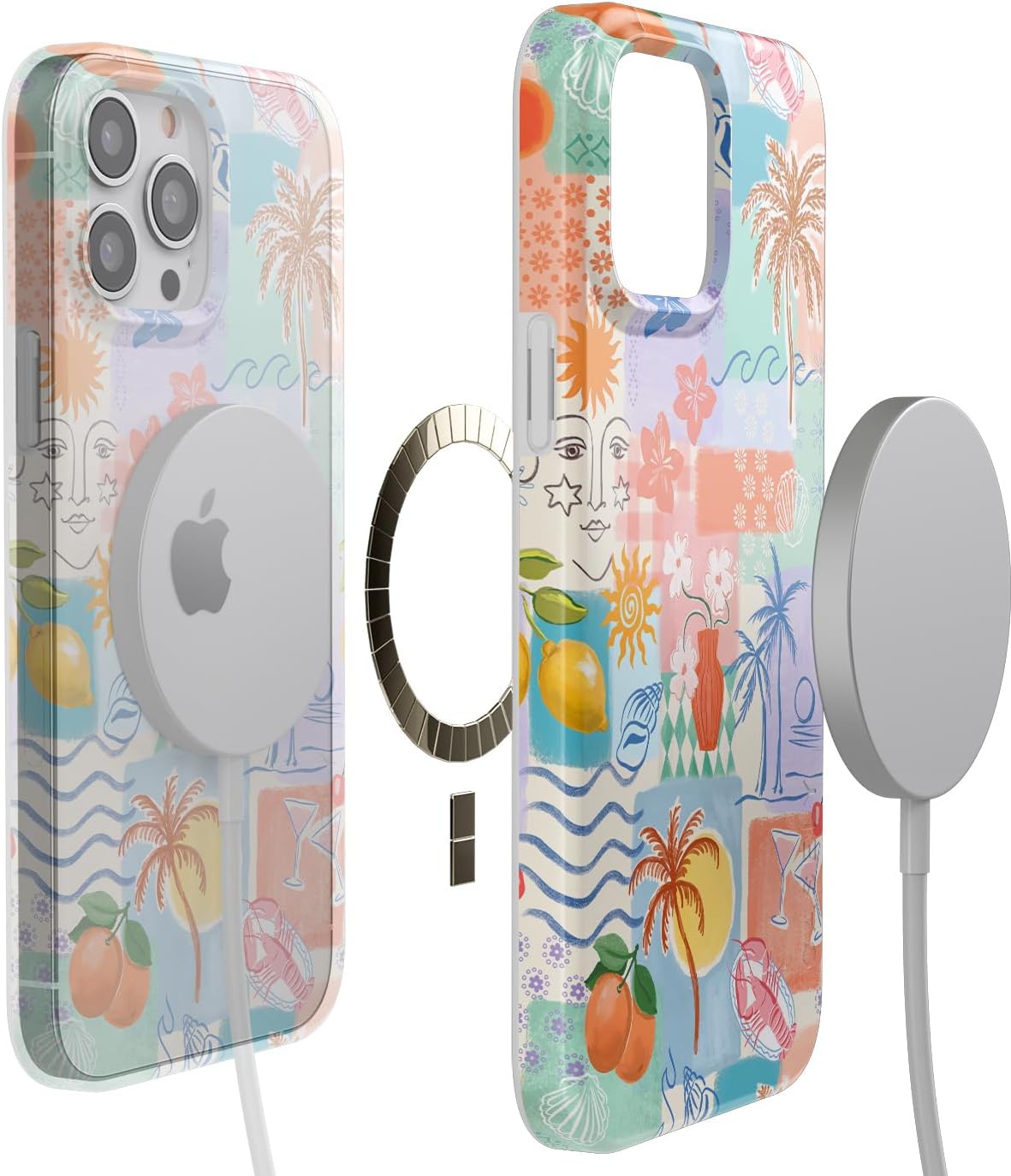 Casely iPhone 14 Pro Case | Tropical Heat | Beachy Collage | Compatible with MagSafe | Classic Ultra Slim Design