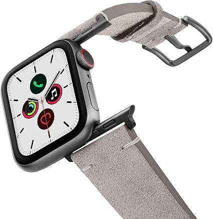 MERIDIO Taupewood | Cinturino Vera Pelle per Apple Watch Serie  7|SE|6|5|4|3|2|1 Scamosciato Grigio 100% Made in Italy con Finiture in  Cotone | 42/44/45 mm, Alluminio Grigio Scuro : Amazon.it: Orologi