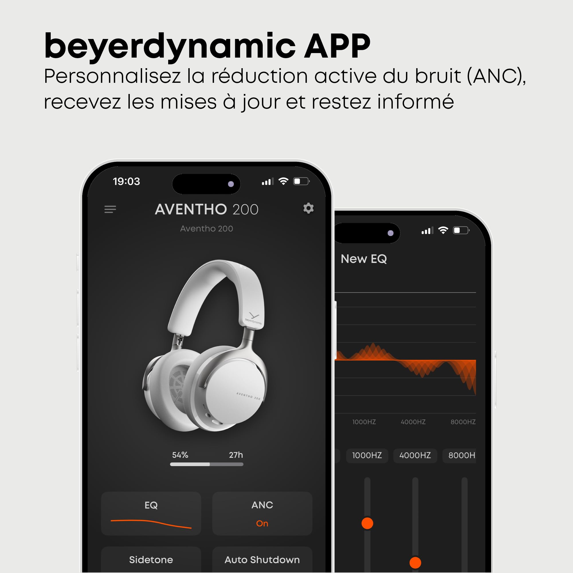 beyerdynamic AVENTHO 200 Casque sans Fil avec réduction du Bruit - 60 Heures d'autonomie, Coussinets d'oreille remplaçables, Couleur Noir - Nouvelle Mise à Jour Disponible Via l'application