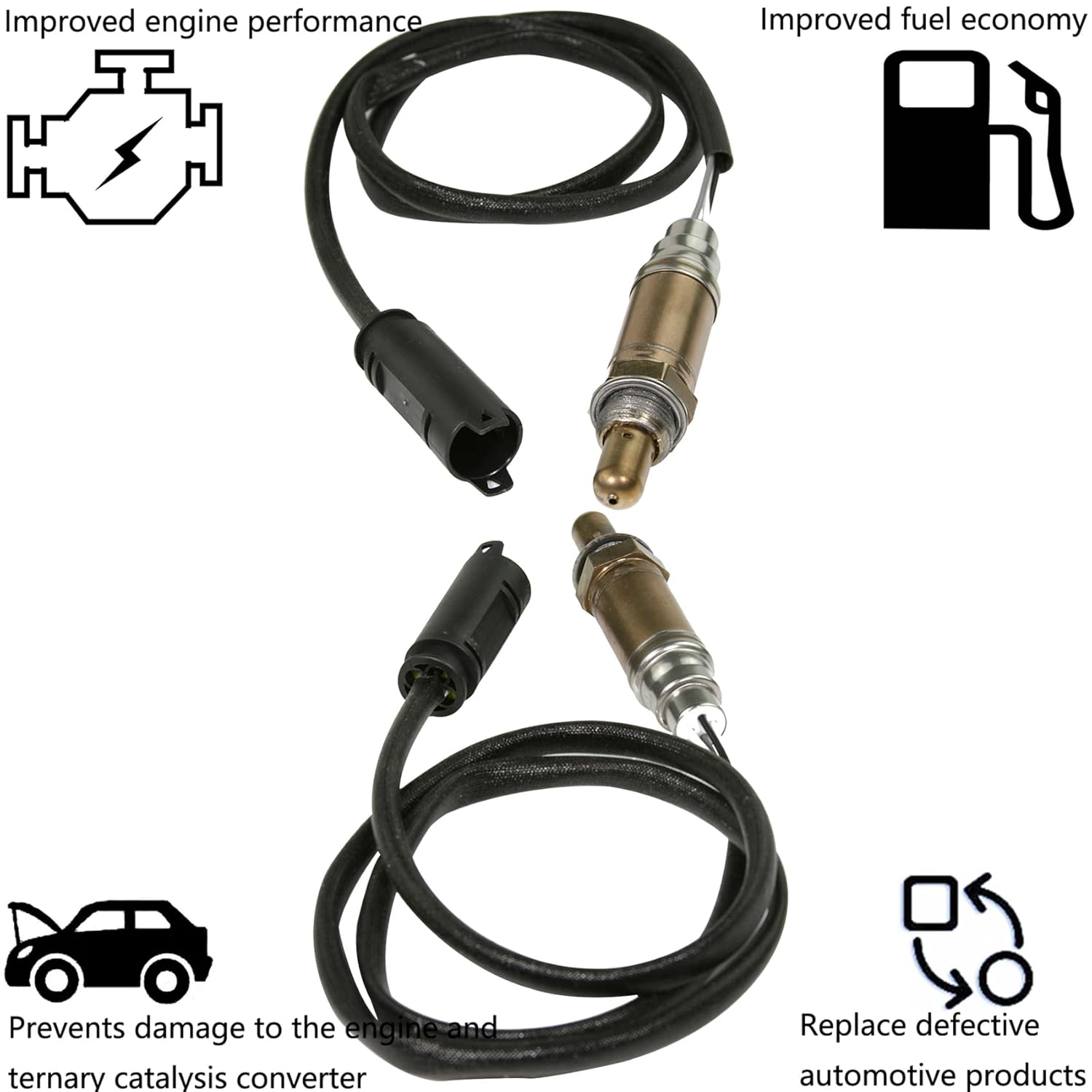 Dropwater 1 Pair Rear Left and Right Side Oxygen O2 Sensors Replacement for BMW 2005-2001 320I 2.2L,Replaces#234-4683,Set of 2pcs
