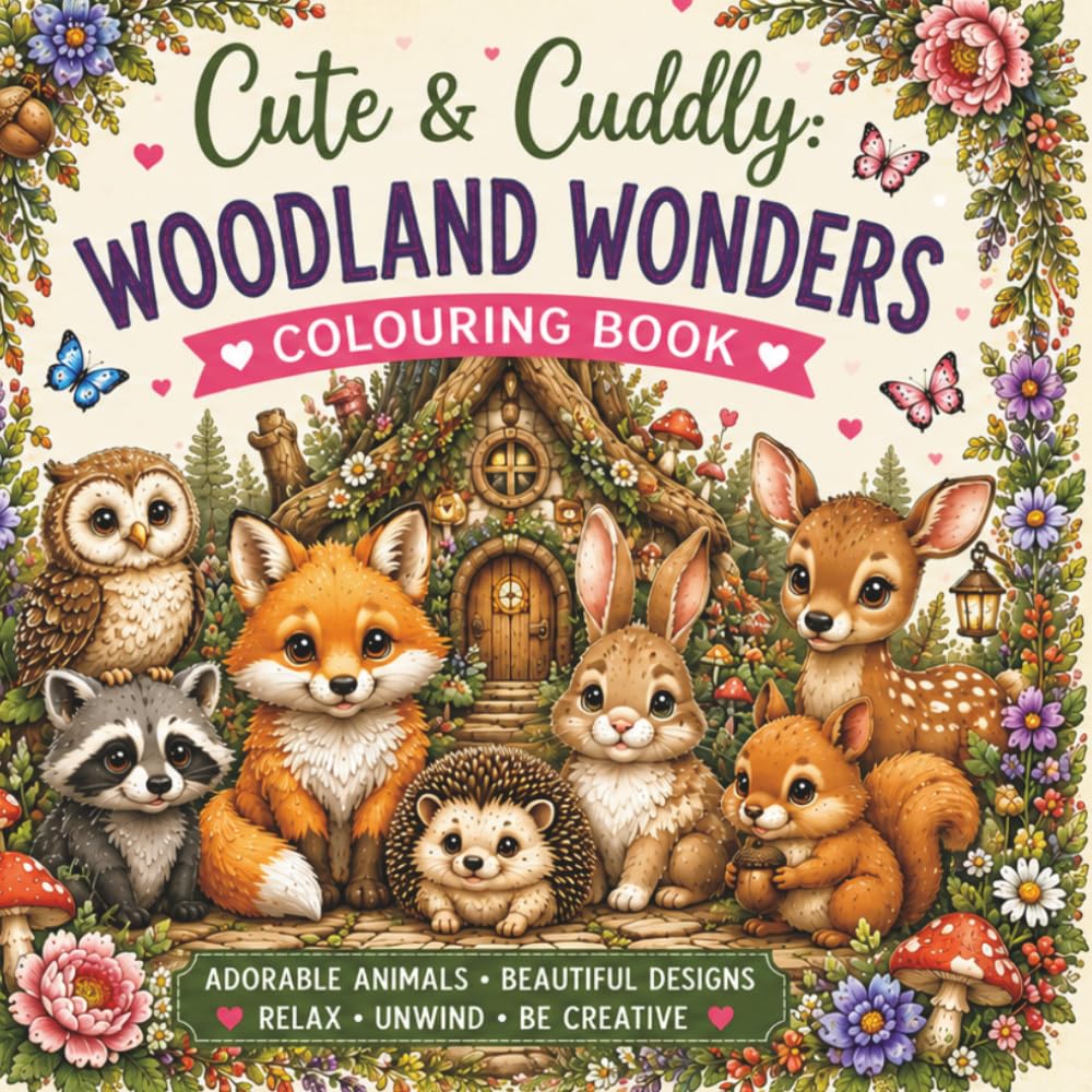 Cute & Cuddly: Woodland Wonders Colouring Book (The Cute & Cuddly Colouring Book Series)