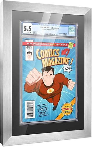 Miniatura 229 de Poster Palooza Marco de cómic con paspartú para 2 cómics CGC, CBCS o PGX Graded Comics – Marco de cómic negro para cómics de 8.125 x 13 pulgadas