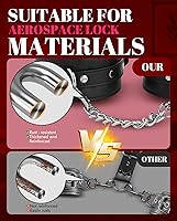 Vista 5 de Kit de Restricciones BDSM para Sexo Bondage - UTIMI Conjunto de Restricciones Mejorado con Esposas Ajustables Collar Tobillera Dados Cuentas Tapón