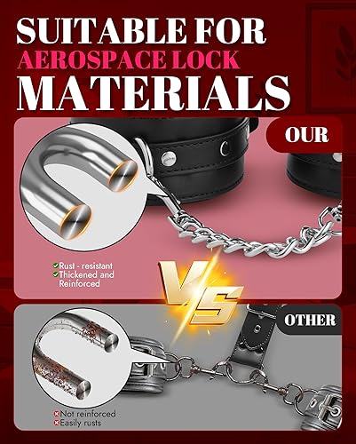 Miniatura 5 de UTIMI - Juego de restricciones para sexo Bondage BDSM, con esposas ajustables, cuello, tobillera, cuentas de dados con enchufe anal, juegos para