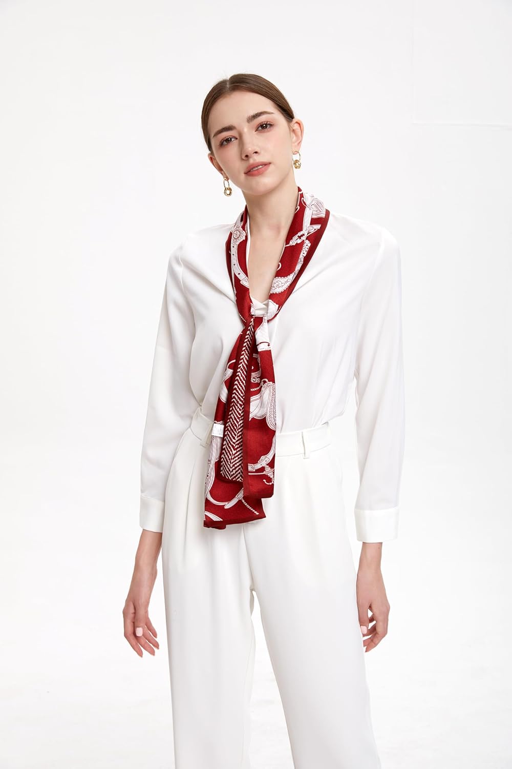 MEISEE 100% Mulberry Silk Scarf for Women 59”*6.3” Long Headscarf Neck Scarf Hair Wraps and Shawls with Gift Packed - Image 2