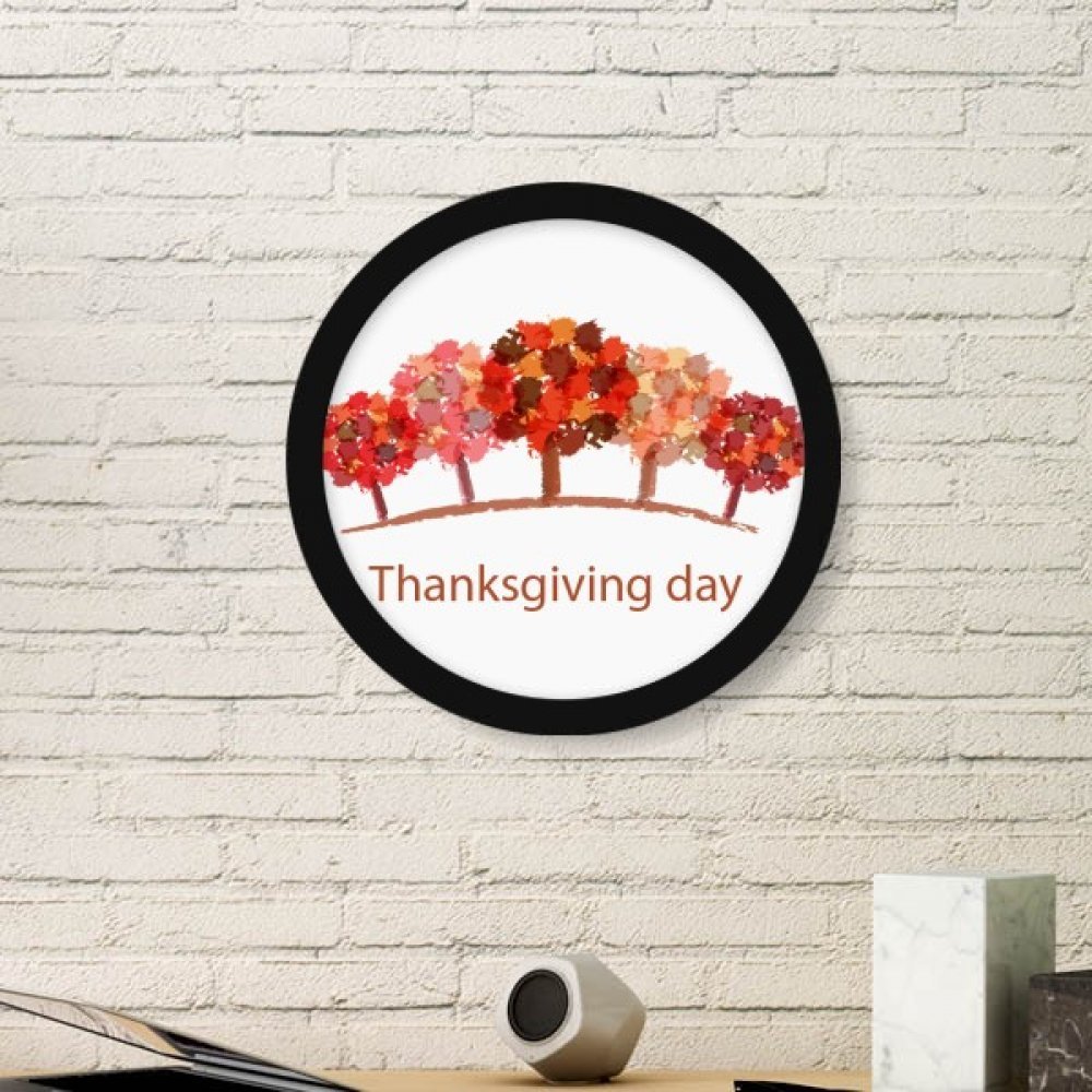 Tableau arbre rouge aquarelle rond pour créer une ambiance chaleureuse de Thanksgiving