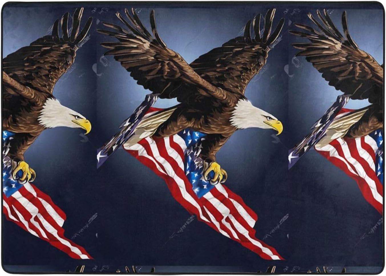 Flannel Non-Slip (North Bald Eagle) Rug Pad 80×50in Soft Washable Protective for Hardwood Floors Bedroom Bathroom Living Room