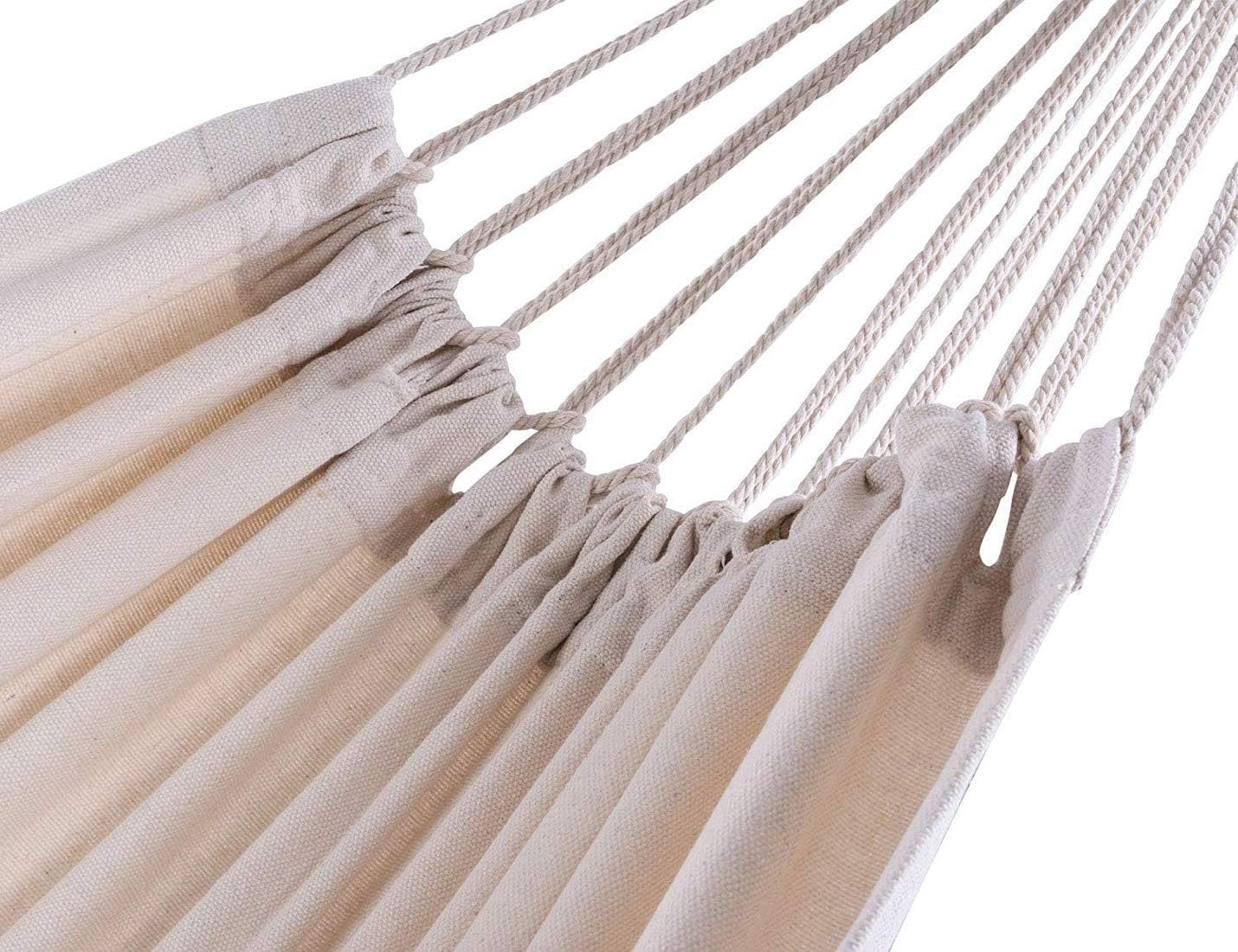 AnHua Cotton Hammock, Brazilian Double Hammock, Soft Comfortable Fabric Canvas Hammock for Patio, Porch, Garden and Backyard Portable Hammock