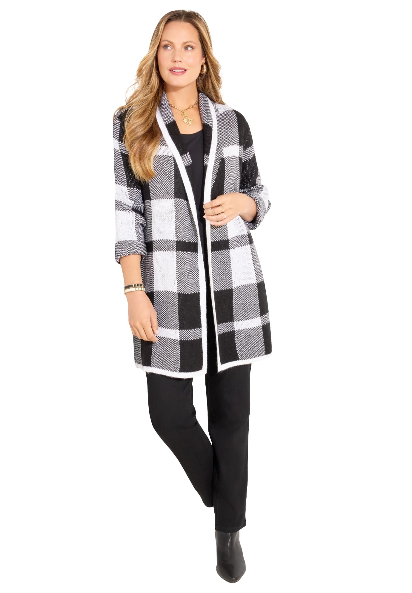 Womens Plus Size Country Village Sweater Cardigan