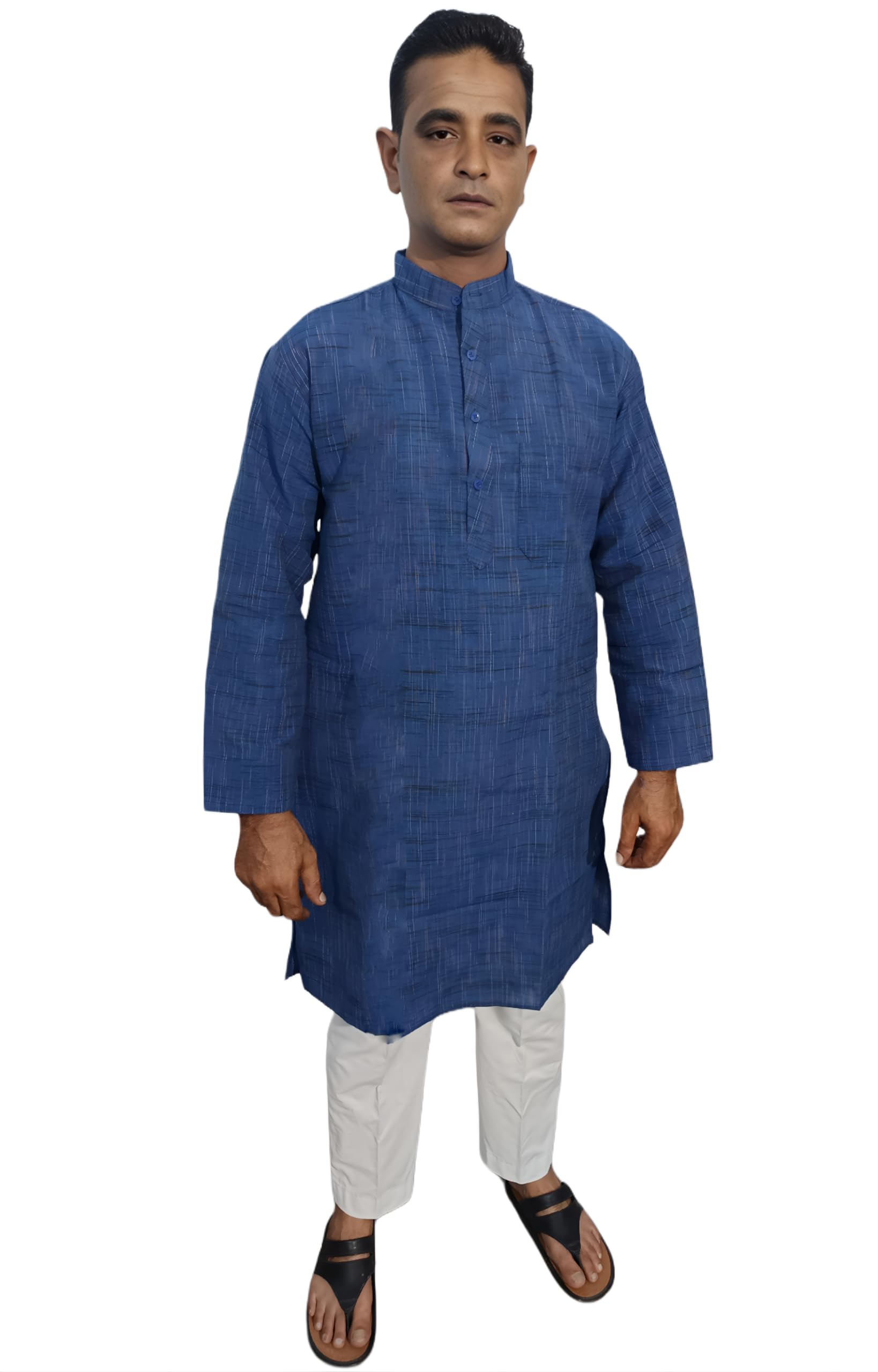 Men's Cotton Blend Kurta Pyjama Set, Full Sleeves, Straight Fit-picture-56