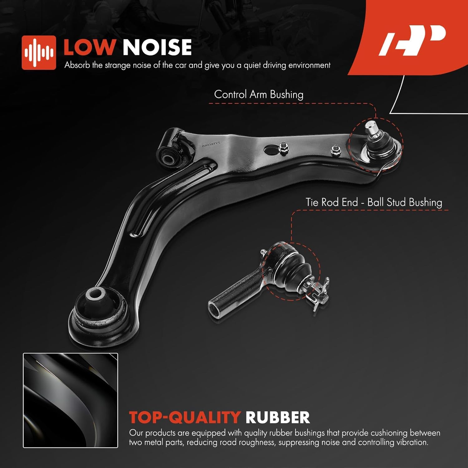 A-Premium Set of 6, Front Lower Control Arm, Inner & Outer Tie Rod End, Compatible with Ford Escape 2001-2004, Mazda Tribute 2001-2004