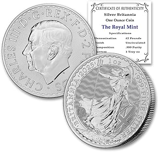 2025-1 oz British Silver Britannia Coin Brilliant Uncirculated with Certificate of Authenticity £2 Seller BU