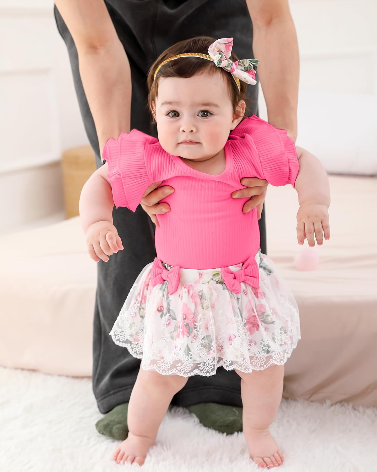Mioglrie Preemie Clothes Girl Newborn Baby Girl Outfits Summer Shorts Set image 4