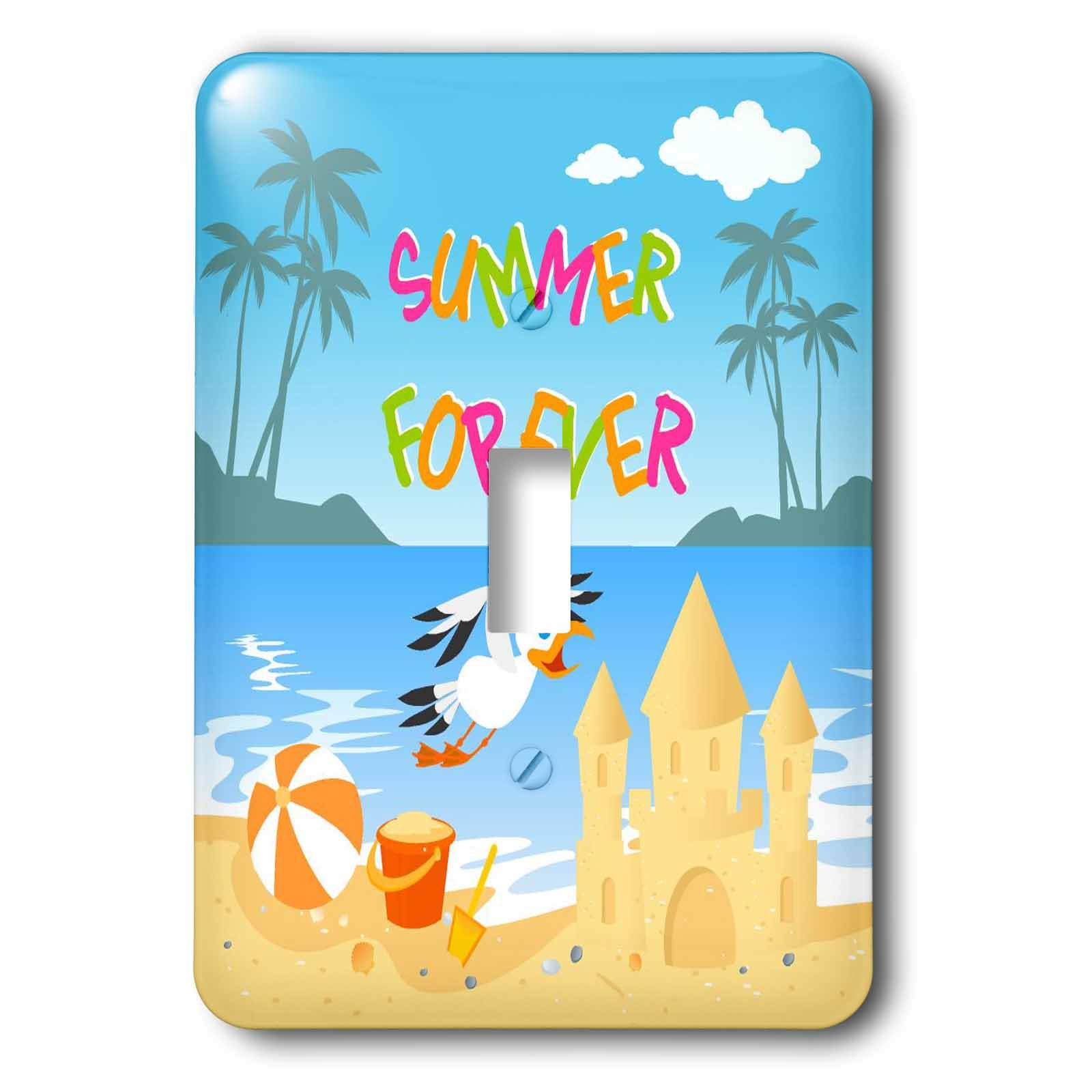 Interruptor individual Forever Summer con diseño de playa tropical y palmeras 1