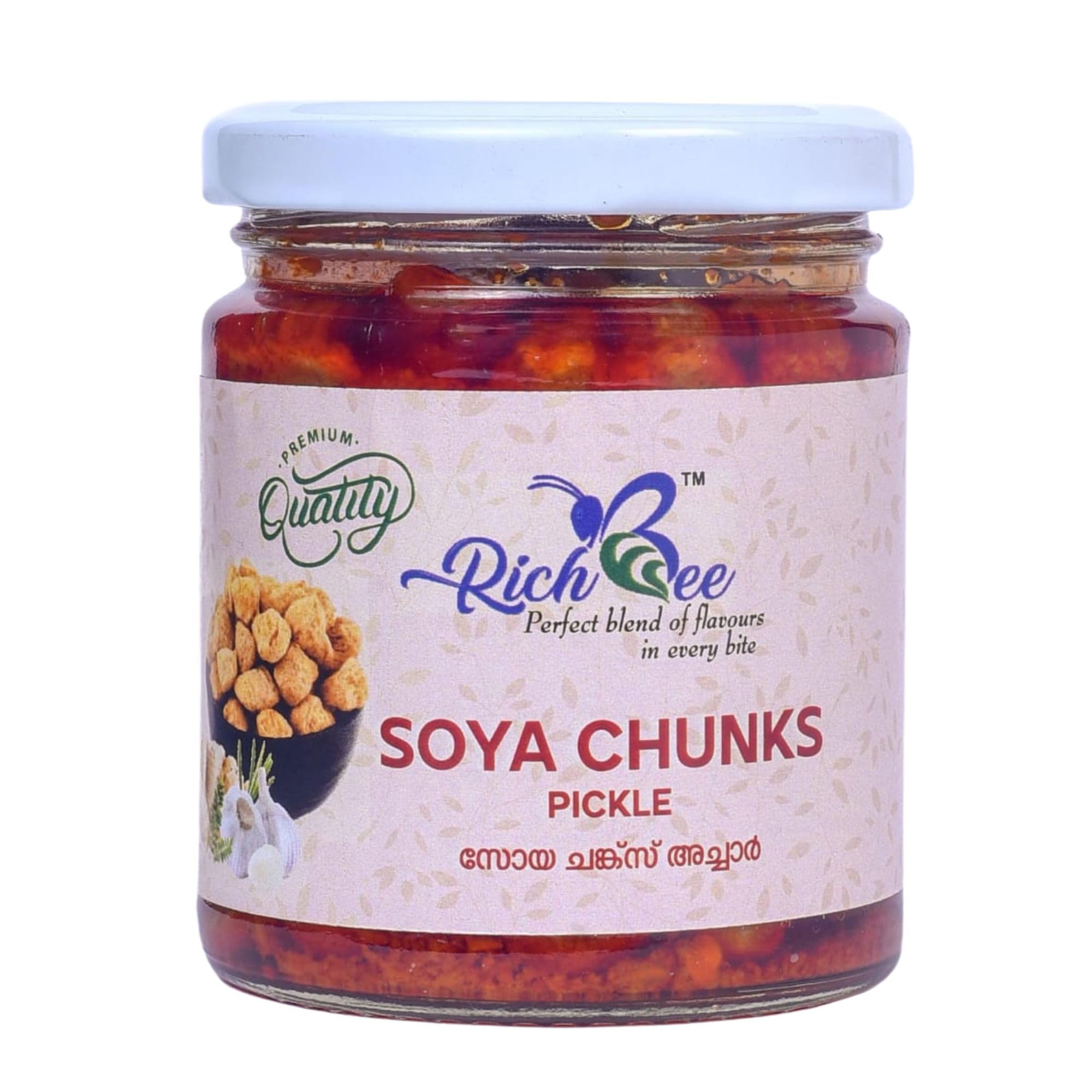 Rich Bee SOYA Chunks Pickle | Savour The flavourful Blend of high Protein, Nutritious and Tasty Pickle, a Perfect Addition to Your Meals | 200 Grams-image-20