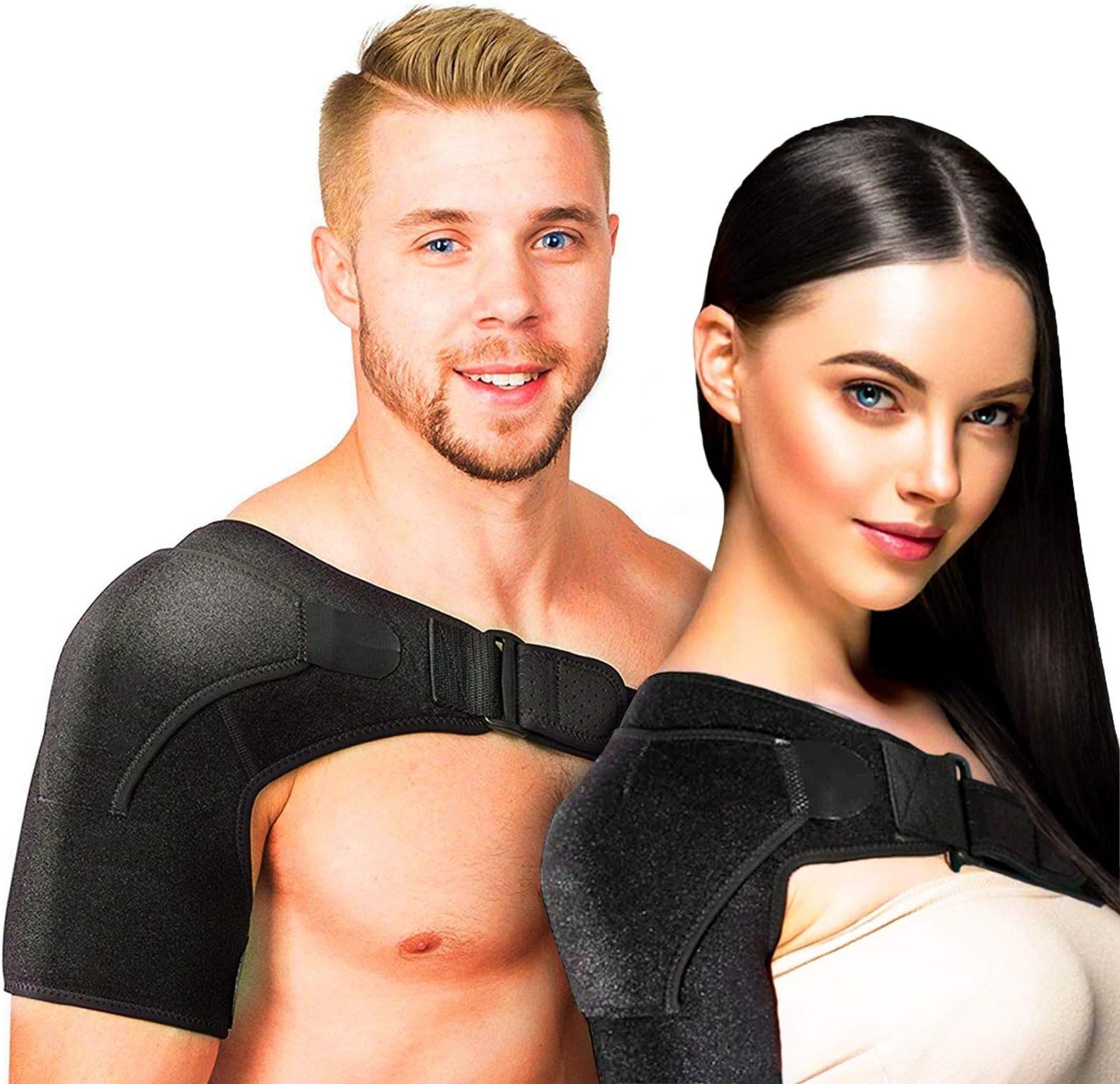 Shoulder Brace - Support and Compression Sleeve for Torn Rotator Cuff, AC Joint Pain Relief - Arm Immobilizer Wrap, Ice Pack Pocket, Stability Strap, Dislocated Sholder - for Men and Women
