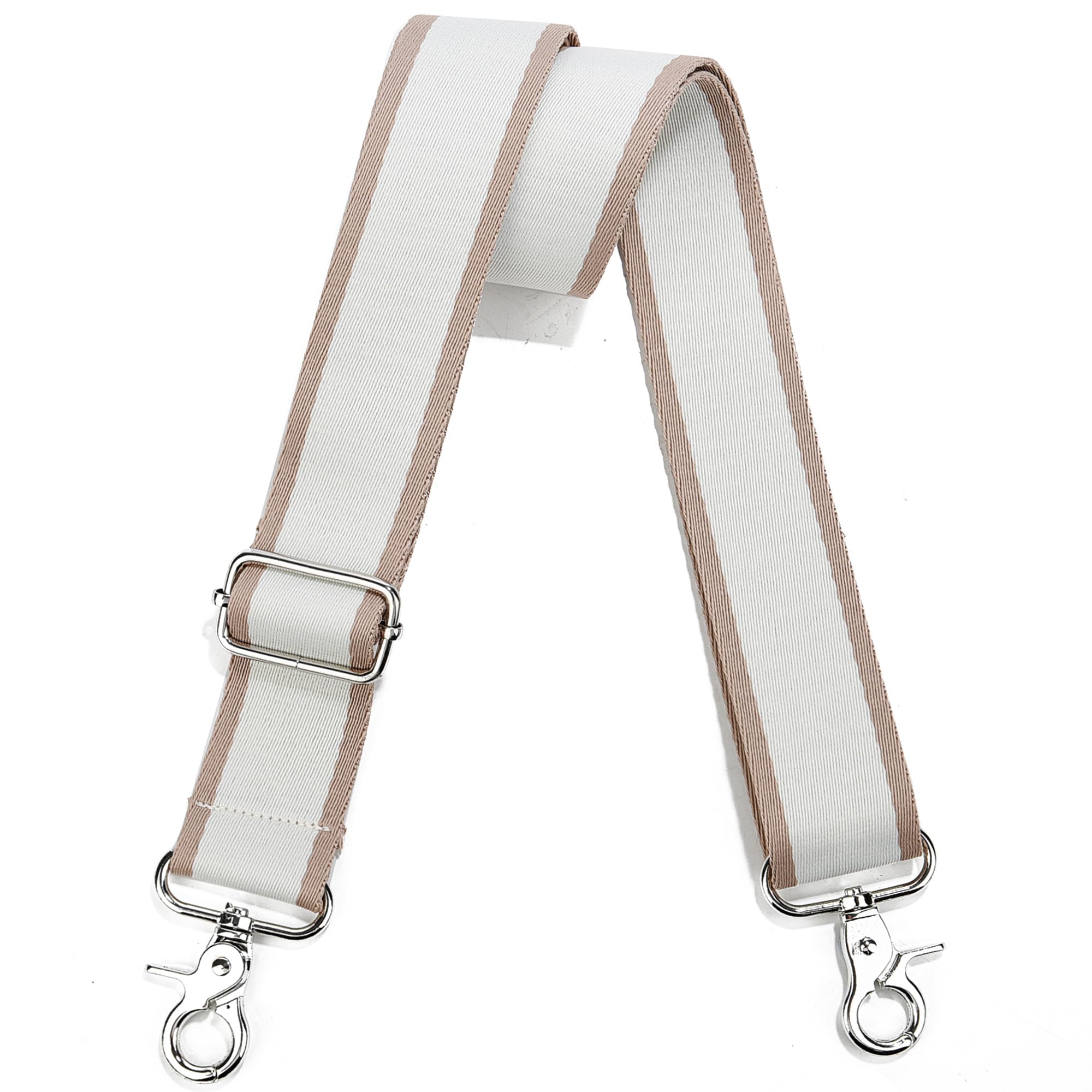 Wide Purse Strap Adjustable Replacement Crossbody Bag Strap Silver Hardware Shoulder Straps