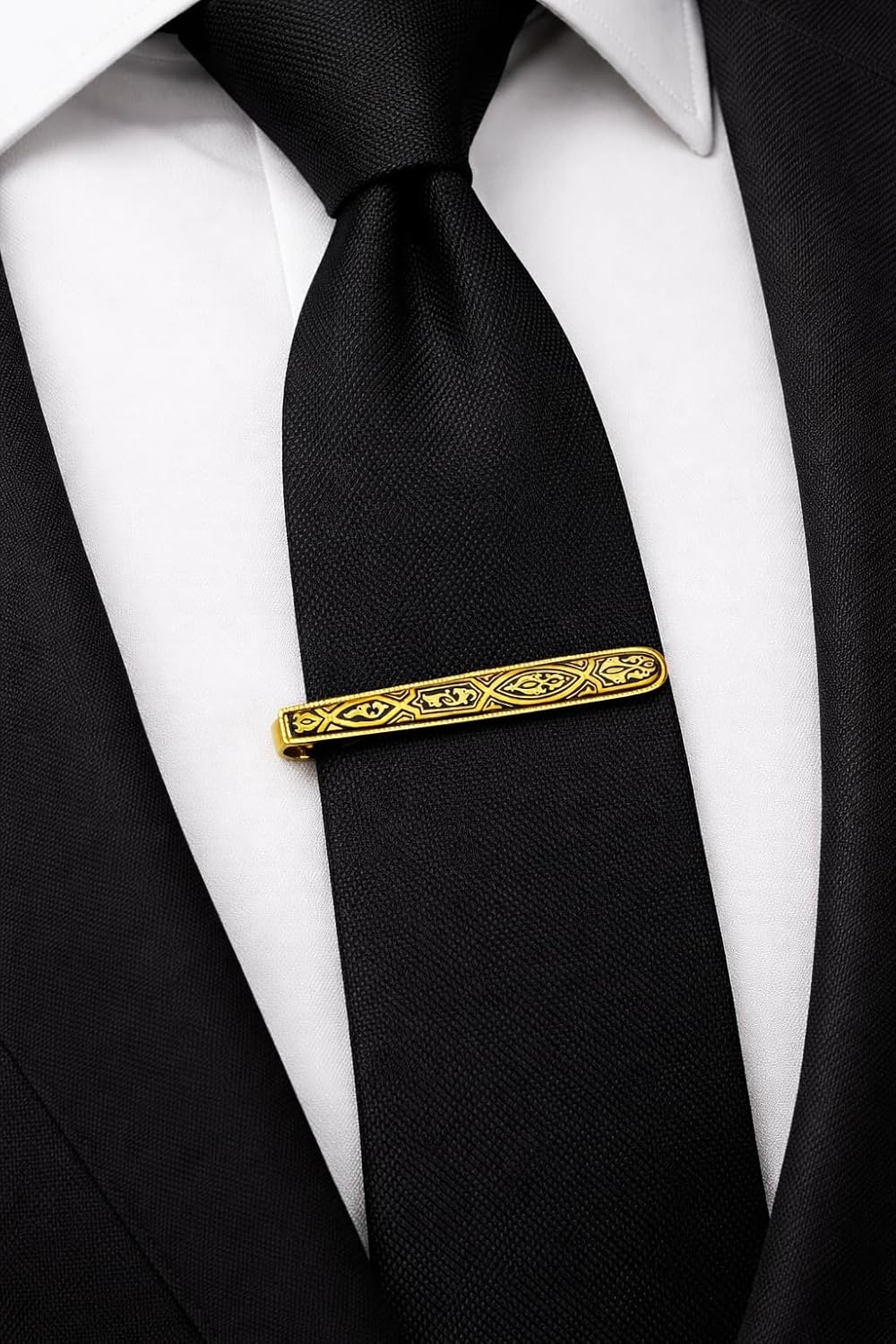 24K Gold Inlay Spanish Men's Tie Bar Tie Clip Damascene European style from Spain