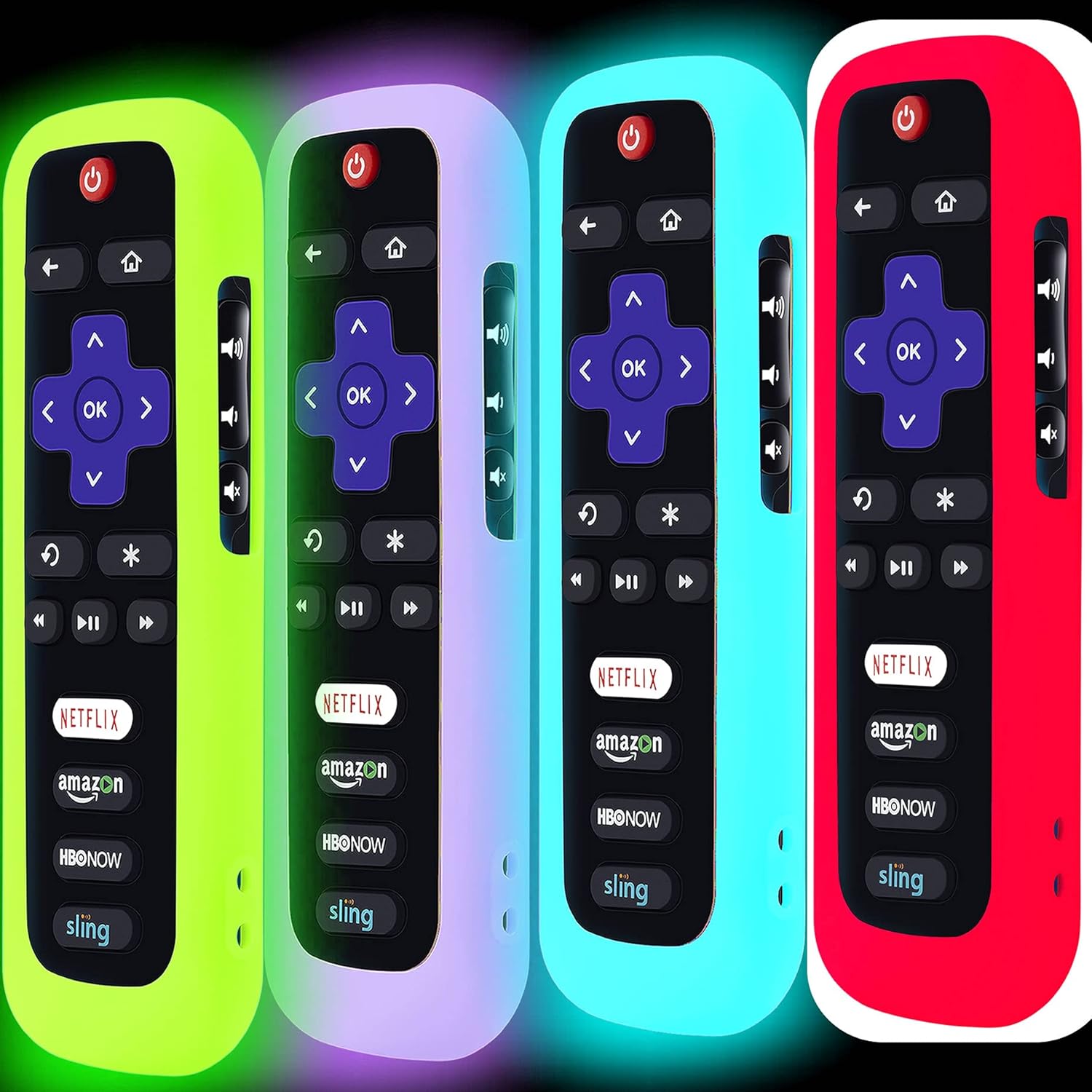 4 Pack Remote Case, Battery Cover for TCL Roku Smart TV Steaming Stick Remote