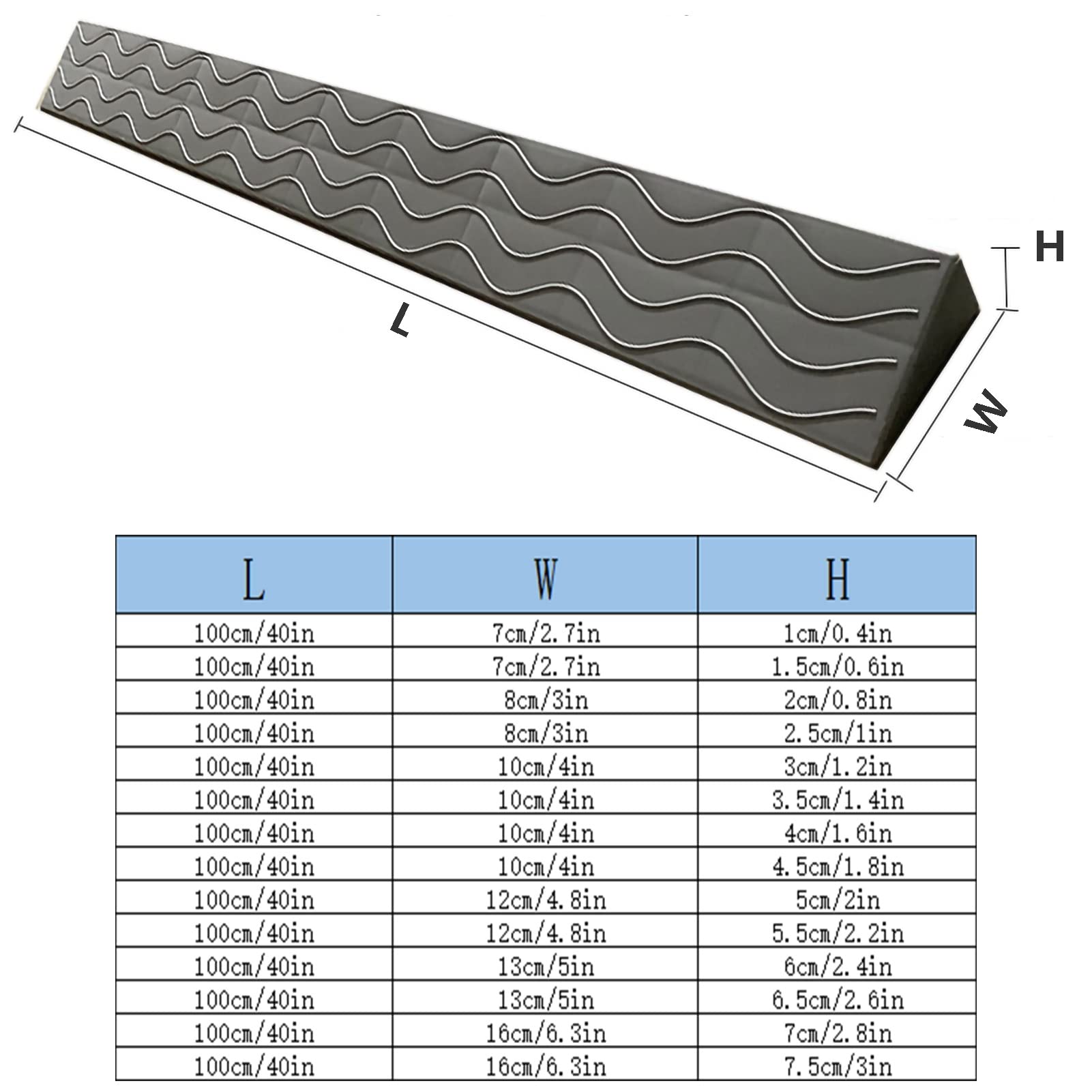 Rampa de acceso portátil para silla de ruedas, rampa de umbral de entrada antideslizante para puertas, escalones y bordillos, rampa de goma resistente para uso en interiores y exteriores