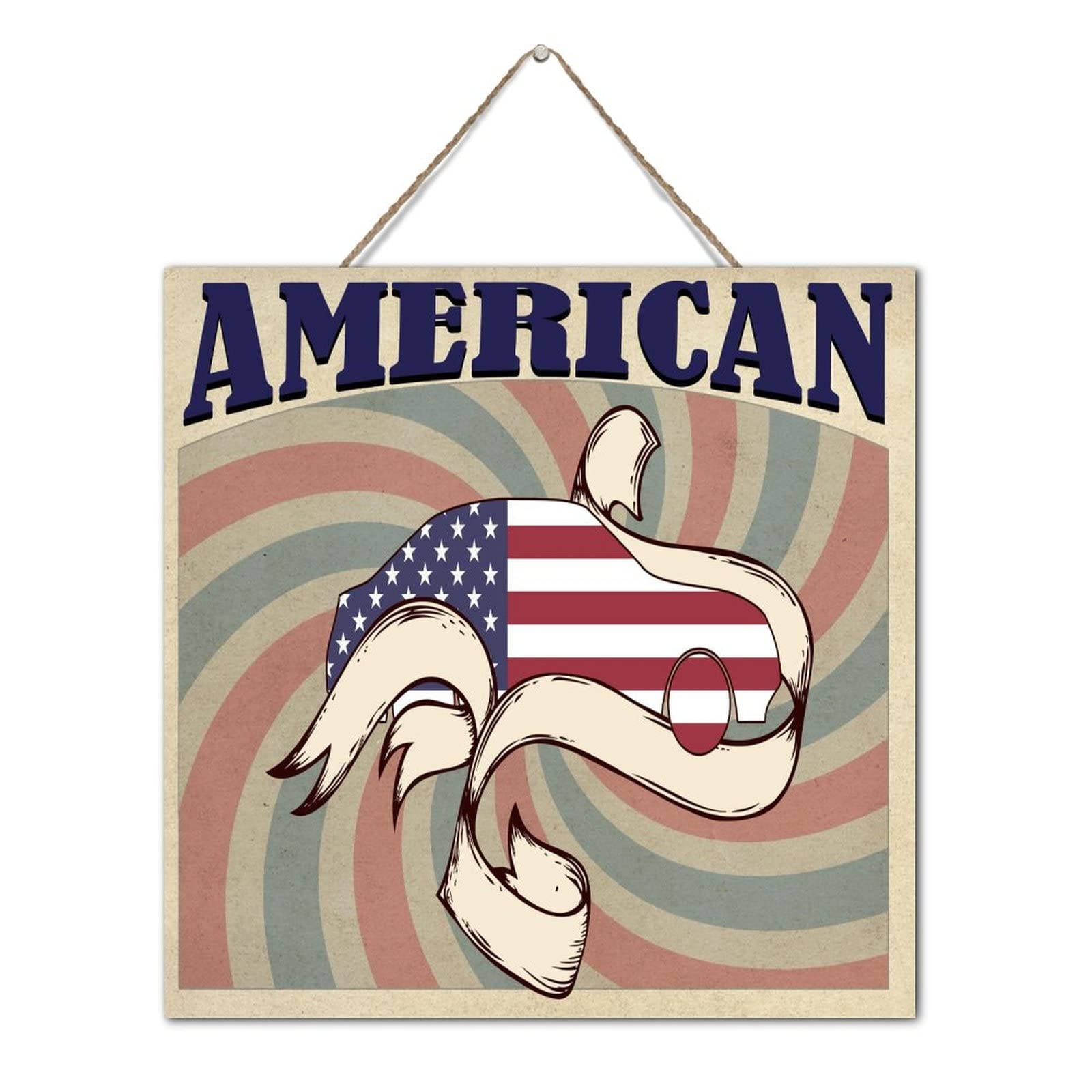 Drapeau en bois américain patriotique, idée cadeau déco pour le bureau
