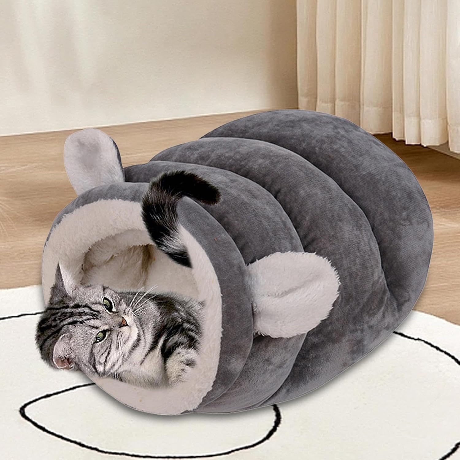 Winter Cat Bed - Warm Comfortable Pet Nest House - Winter Cat Nest House Covered Burrow | for Kitten Small Animals Bunny Ferret Hamster Hedgehog Indoor Outdoor