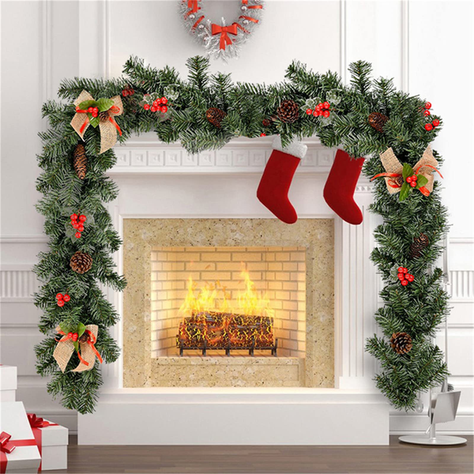 Amazon.co.jp: 2パック クリスマスつる 5.9フィート クリスマス