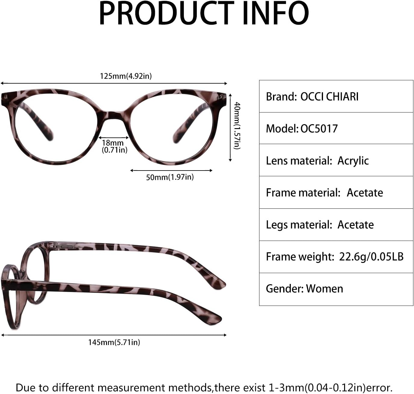 OCCI CHIARI Reading Glasses for Petite Women Comfort Stylish Readers - Image 5
