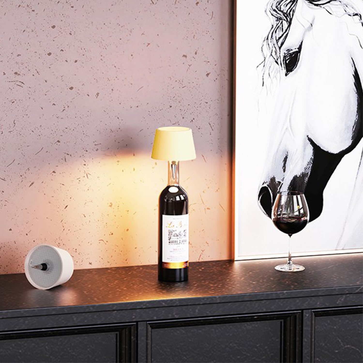 MU LIN lampada bottiglia ricaricabile,lampada da tavolo senza fili,Controllo Touch da 3 Modalita Temperatura di Colore, Dimmerabile, per Soggiorno, Ristorante