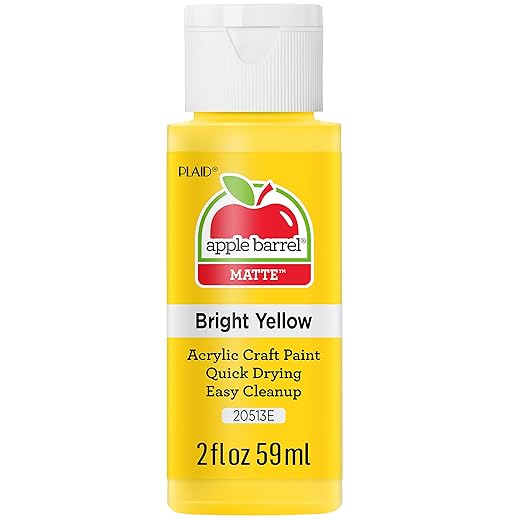 Apple Barrel Acrylic Paint in Assorted Colors (2 oz), 20513, Bright Yellow