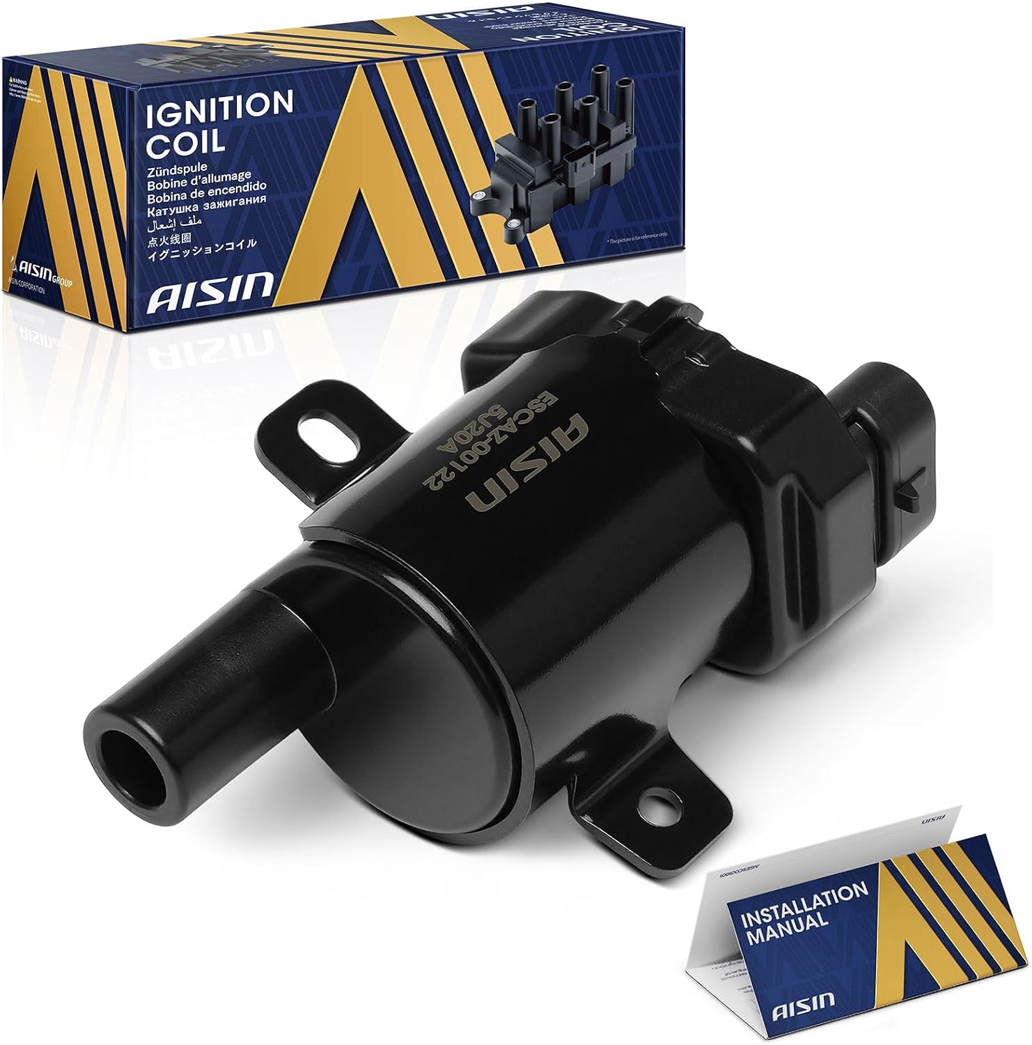 AISIN AFTERMARKET ESCAZ-00122 Ignition Coil - Compatible with Chevrolet Silverado 1500 2500 HD 3500 Classic Suburban Tahoe Trailblazer EXT Express, GMC Sierra Yukon XL 1500