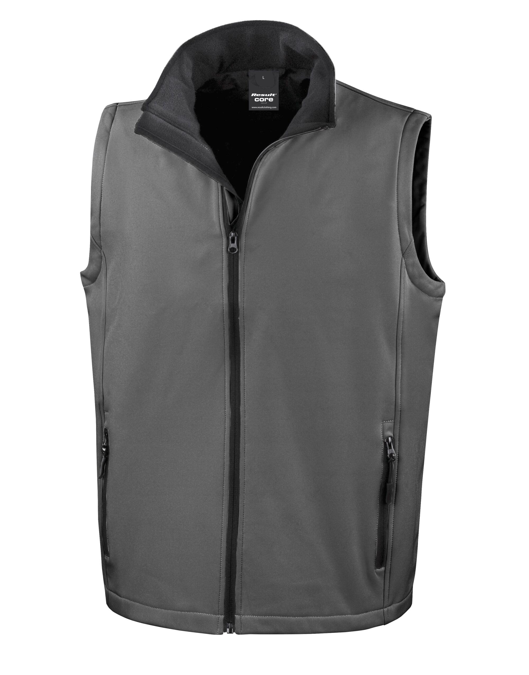 Result Mens Core Printable Softshell Bodywarmer (2XL) (Charcoal/Black)