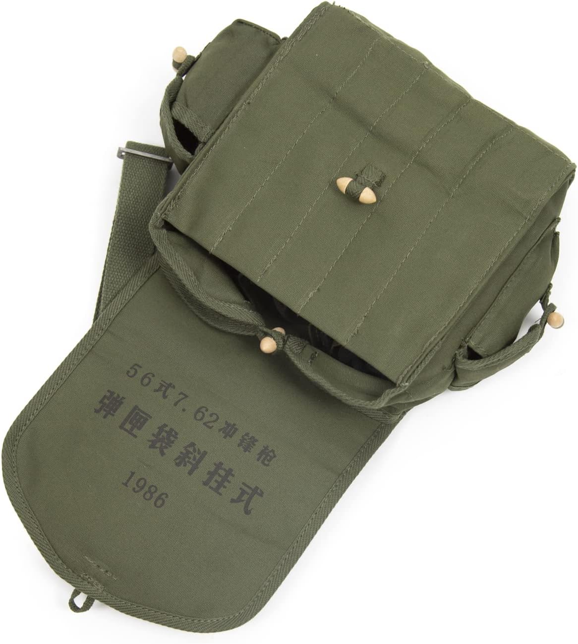 Chinese Cavalry Type 56 AK Magazine Bag Shoulder Pouch Green 7 Cells Reproduction
