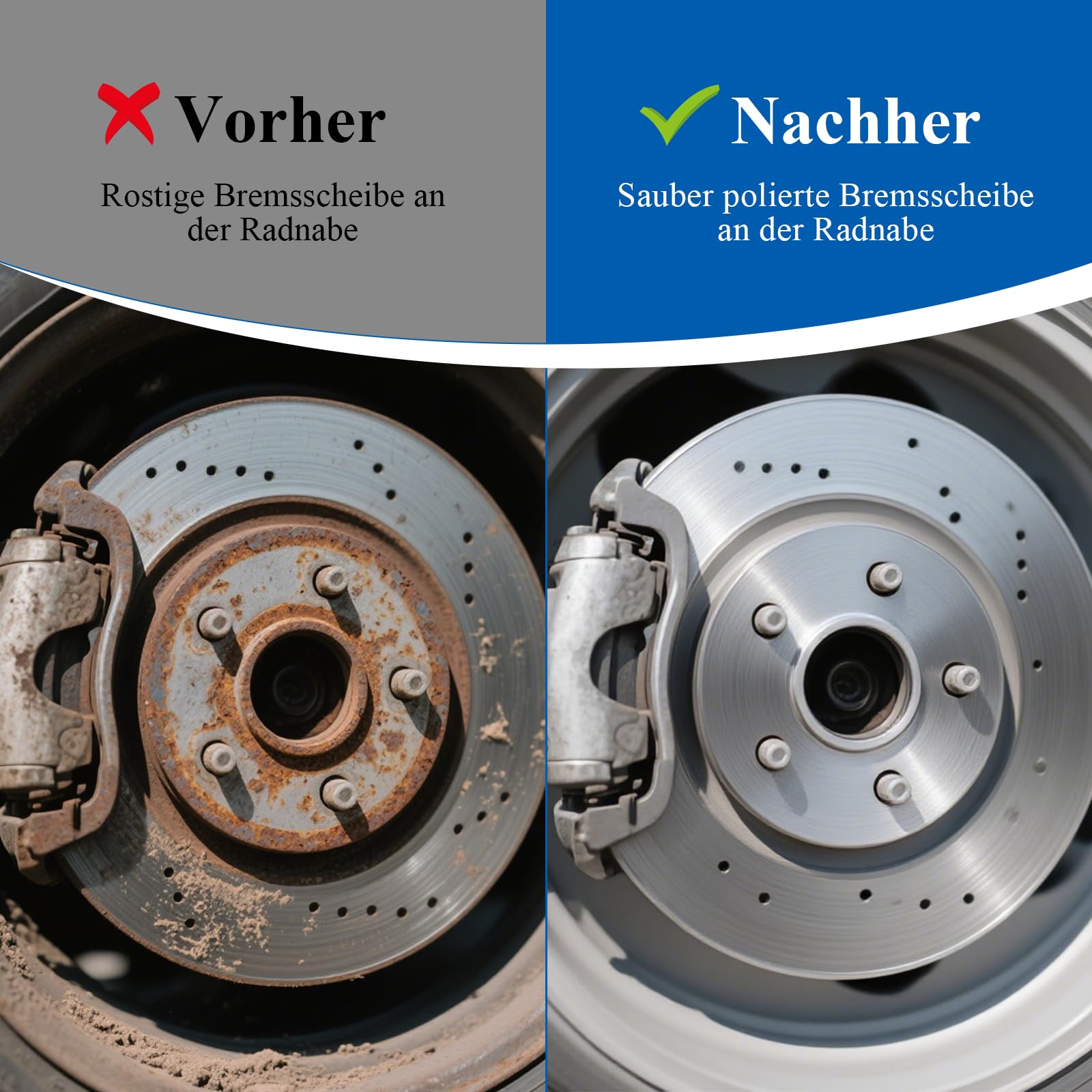 Ponceuse de moyeu de roue, nettoyeur de moyeu de roue de voiture avec roue abrasive de 150 mm pour visseuse à percussion 1/2", meuleuse à tête sphérique pour changement de jante, élimination de