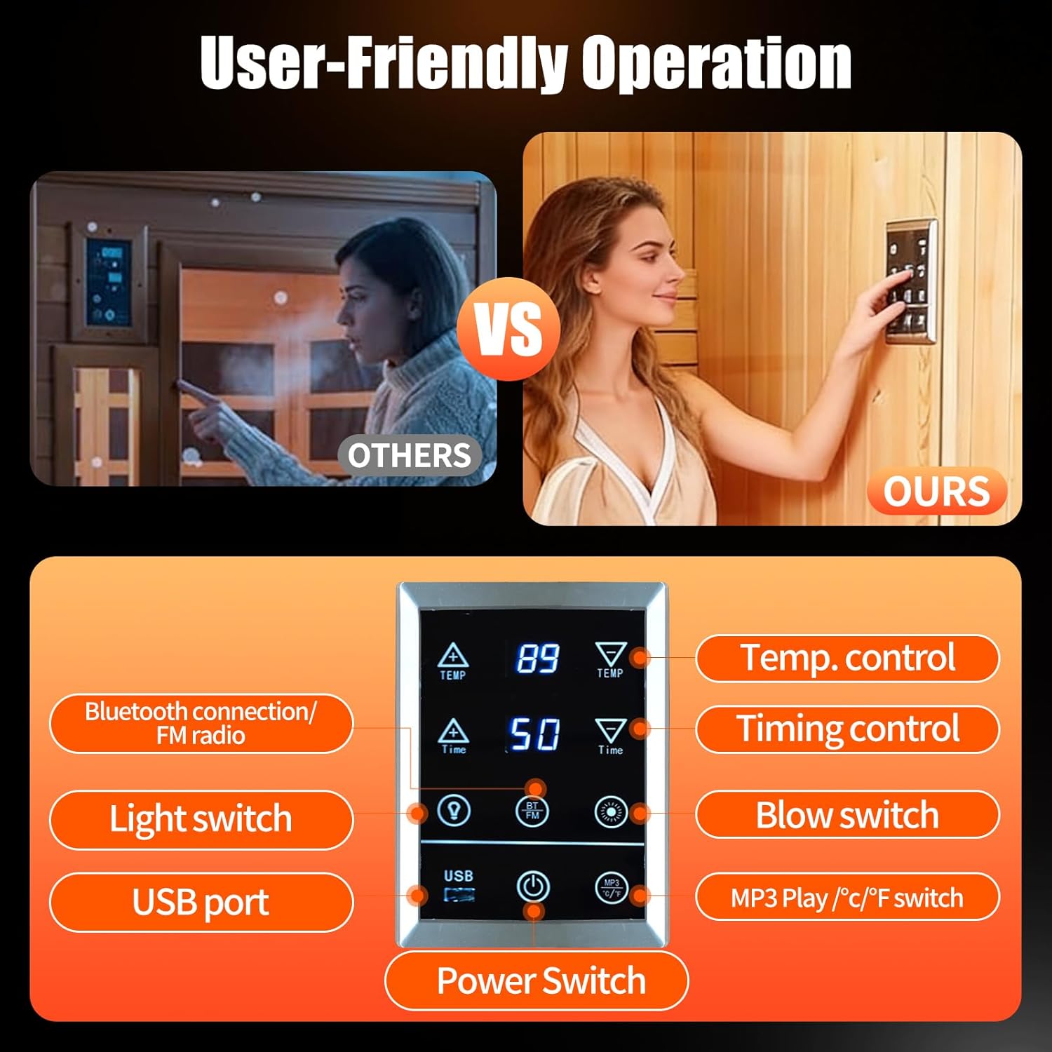 Infrared Home Sauna Room 1 Person Low emf far Infrared Infrared Sauna with Red Light Therapy/Bluetooth Speakers/Personal Indoor Dry Heat Sauna for Home Gym-Made from Pinus sylvestris