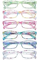 Vista 7 de Henotin Paquete de 5 lentes de lectura con bloqueo de luz azul, antifatiga ocular, anteojos de lectura para computadora para mujeres y hombres