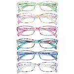Henotin 6-Pack Reading Glasses Blue Light Blocking Anti Eyestrain Computer Reading Glasses for Women and Men Readers (Mix Color-D, 1.75, Diopters)