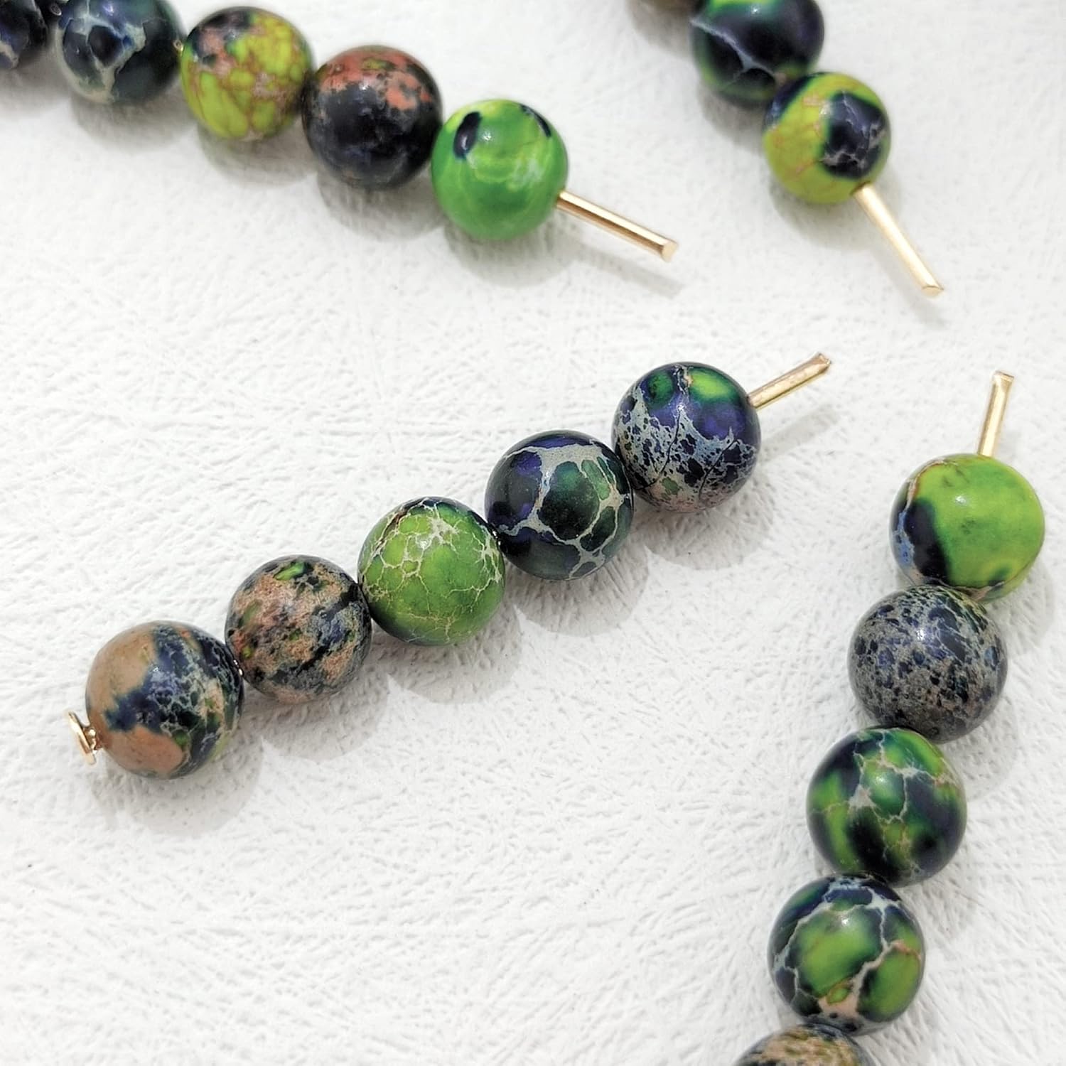 6MM Colorful Round Stone Beads Natural Emperor Jasper Loose Beads for Jewelry Making Stone Round Loose Stone Beads for DIY Bracelets Necklace(ZS-1215-Green*6MM) Green 6MM