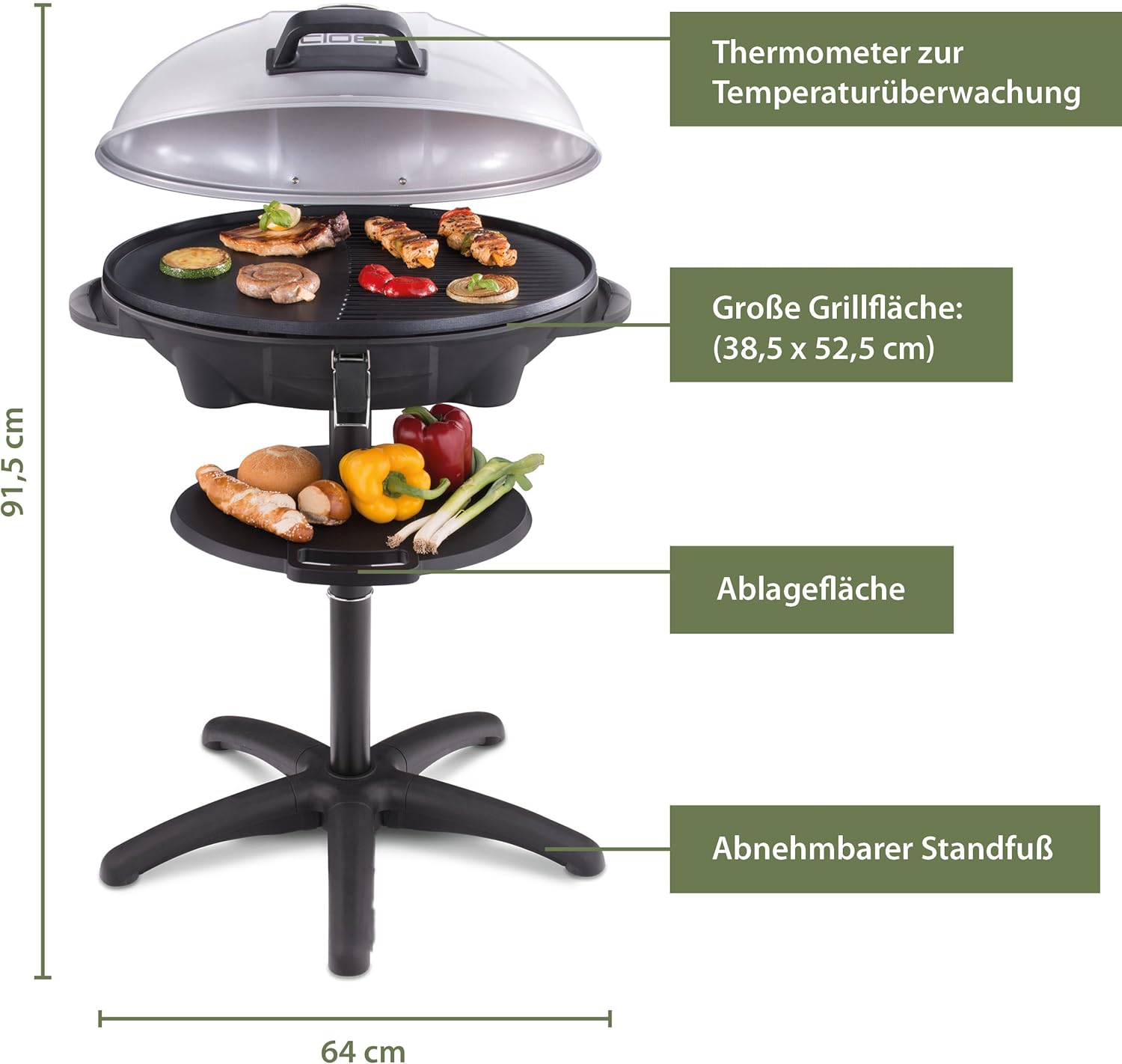 2400w Cloer 6789 Standgrill Thermometer Antihaft Test Bewert - Vue 2