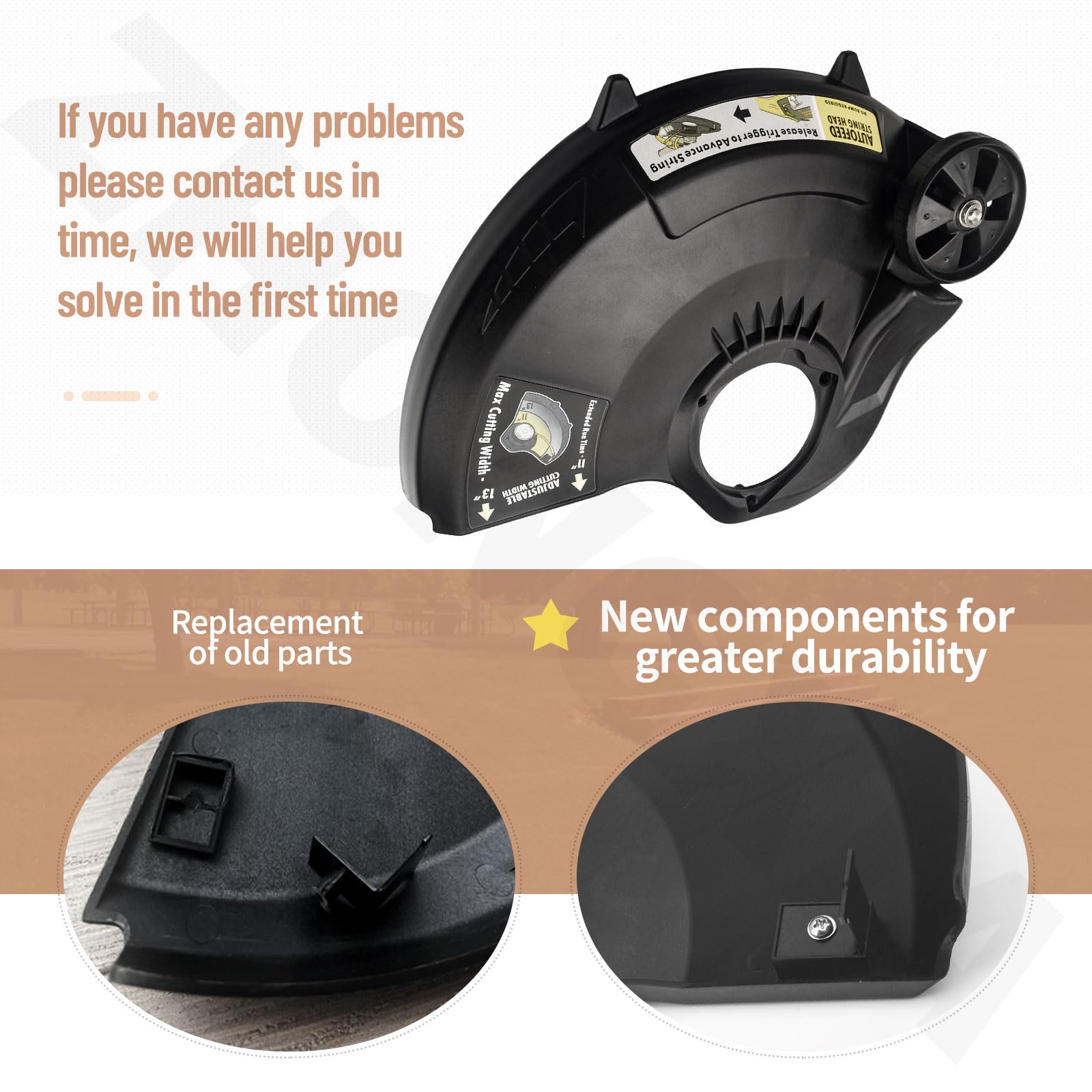 35112200 - Conjunto de protector de corte de cuerdas compatible con recortadora/bordeadora R-yobi P2008 P2080 P2008 Vnm