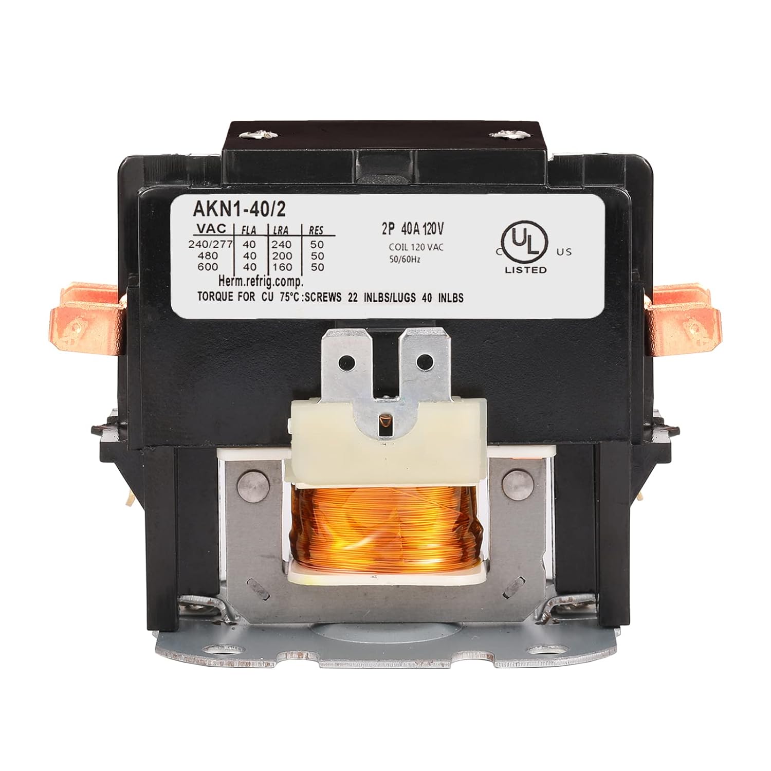 AUKENIEN 2 Pole 40 Amp 120 VAC AC Contactor 2P 40A 120V Coil Voltage