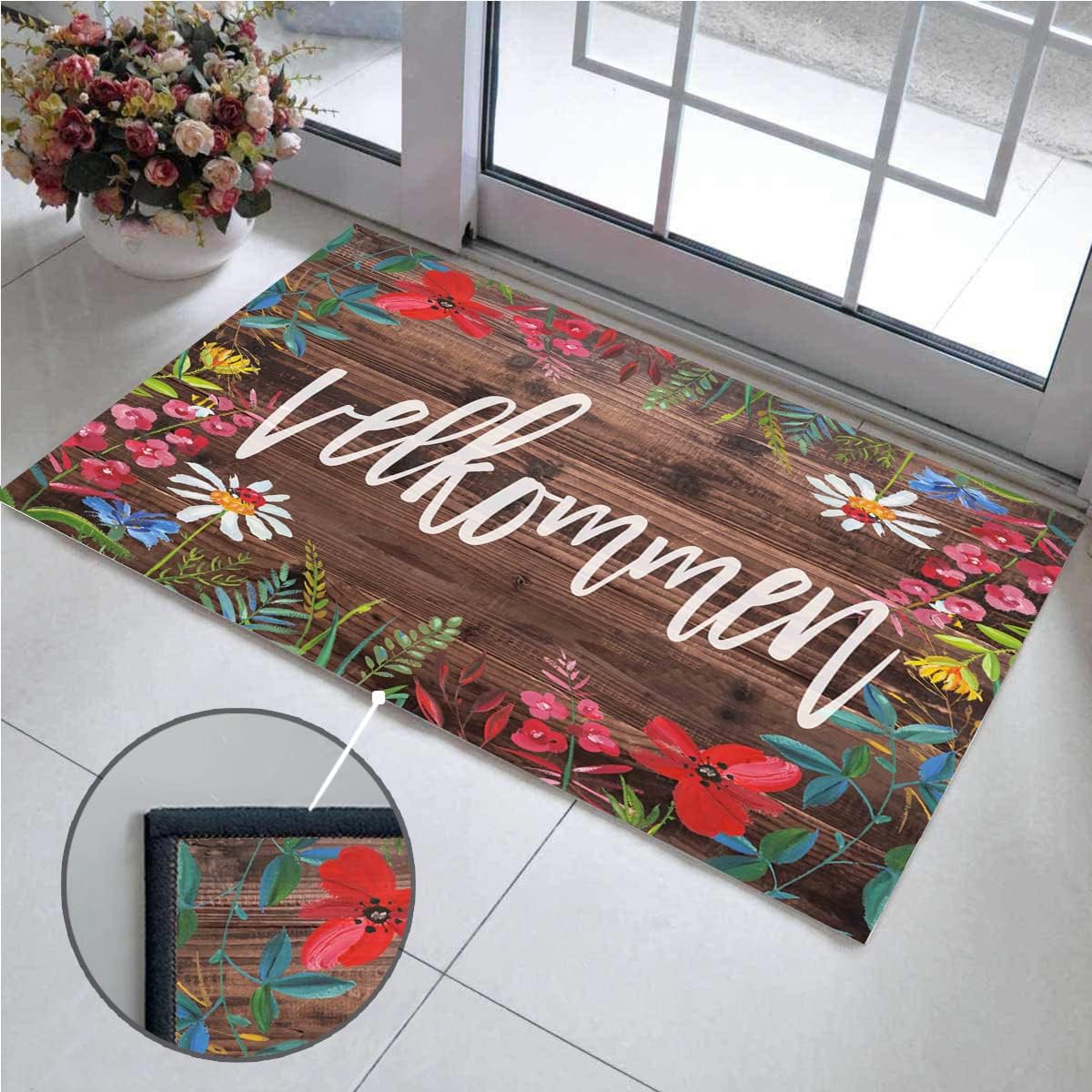 velkommen Entryway Rugs Indoor Non Slip Door Mat Indoor Front Door Rug, Rug for Entryway Indoor Mats for Front Door Entry Mats Indoor Home 30"X18"
