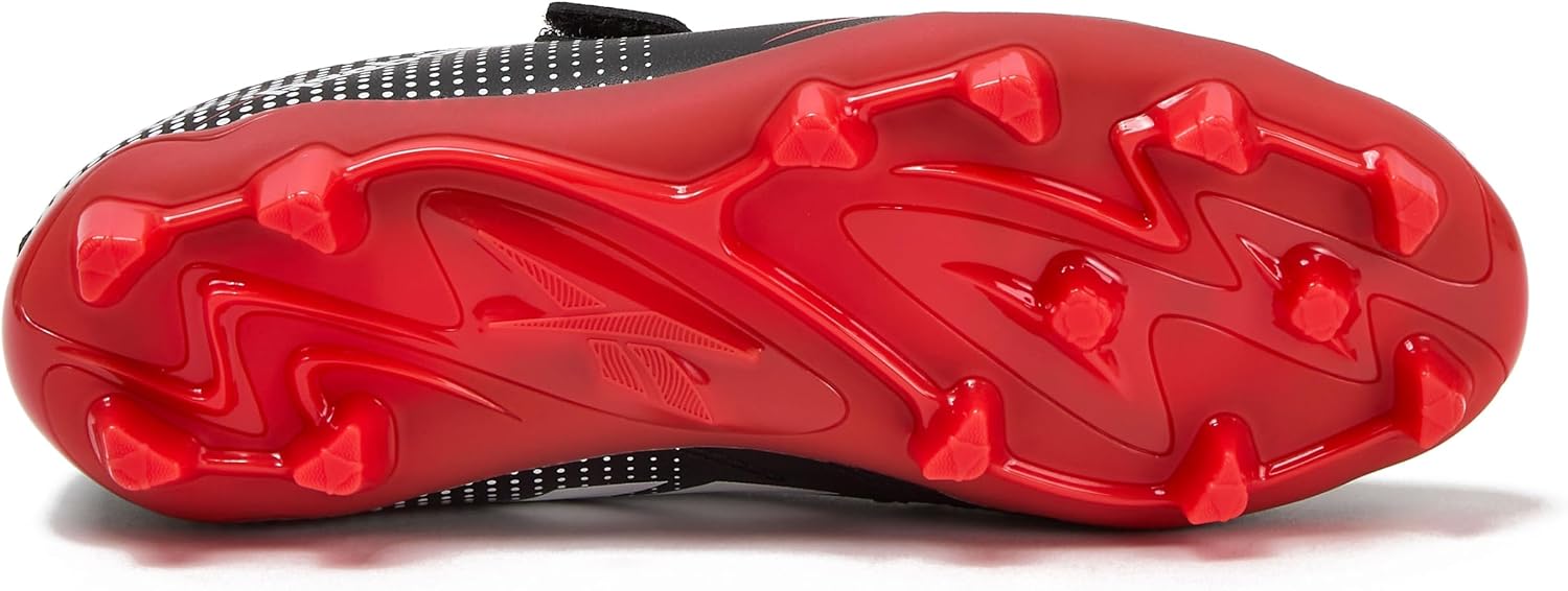 Reebok Strike MG Youth Kids Soccer Cleats Boys and Girls Soccer Shoes, Lace Up or Hook & Loop Closure, Indoor or Outdoor for Turf or Grass