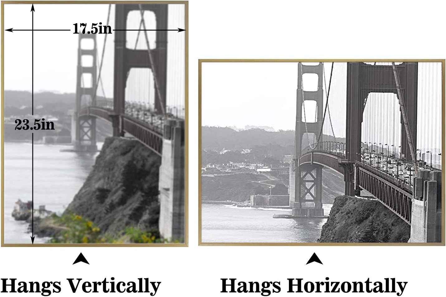 Frametory, 18x24 Metal Wall Mount Frame For Prints, Aluminum Picture Frame With Real Glass (Gold, Pack of 1) -