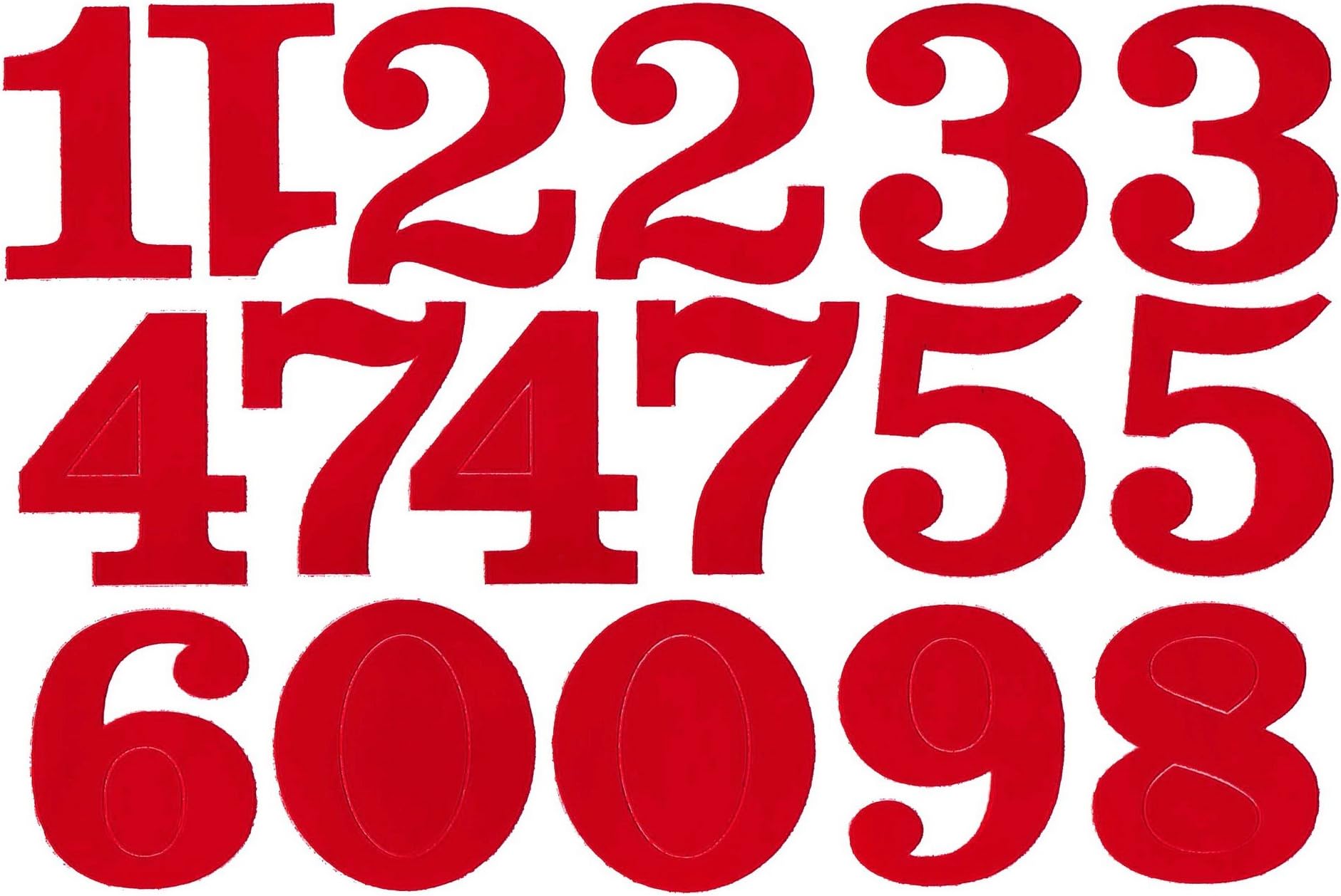 "10 Sheets" "2 Inches" Numbers Sticker Decal Graphic Logo Sign Office Car Red