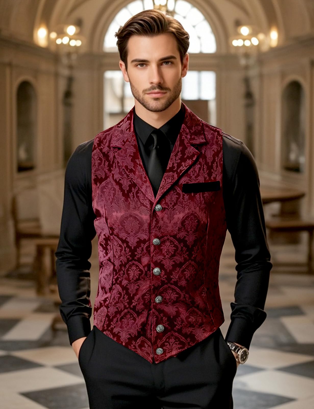 Chaleco de Traje Victoriano Góticos Steampunk para Hombre