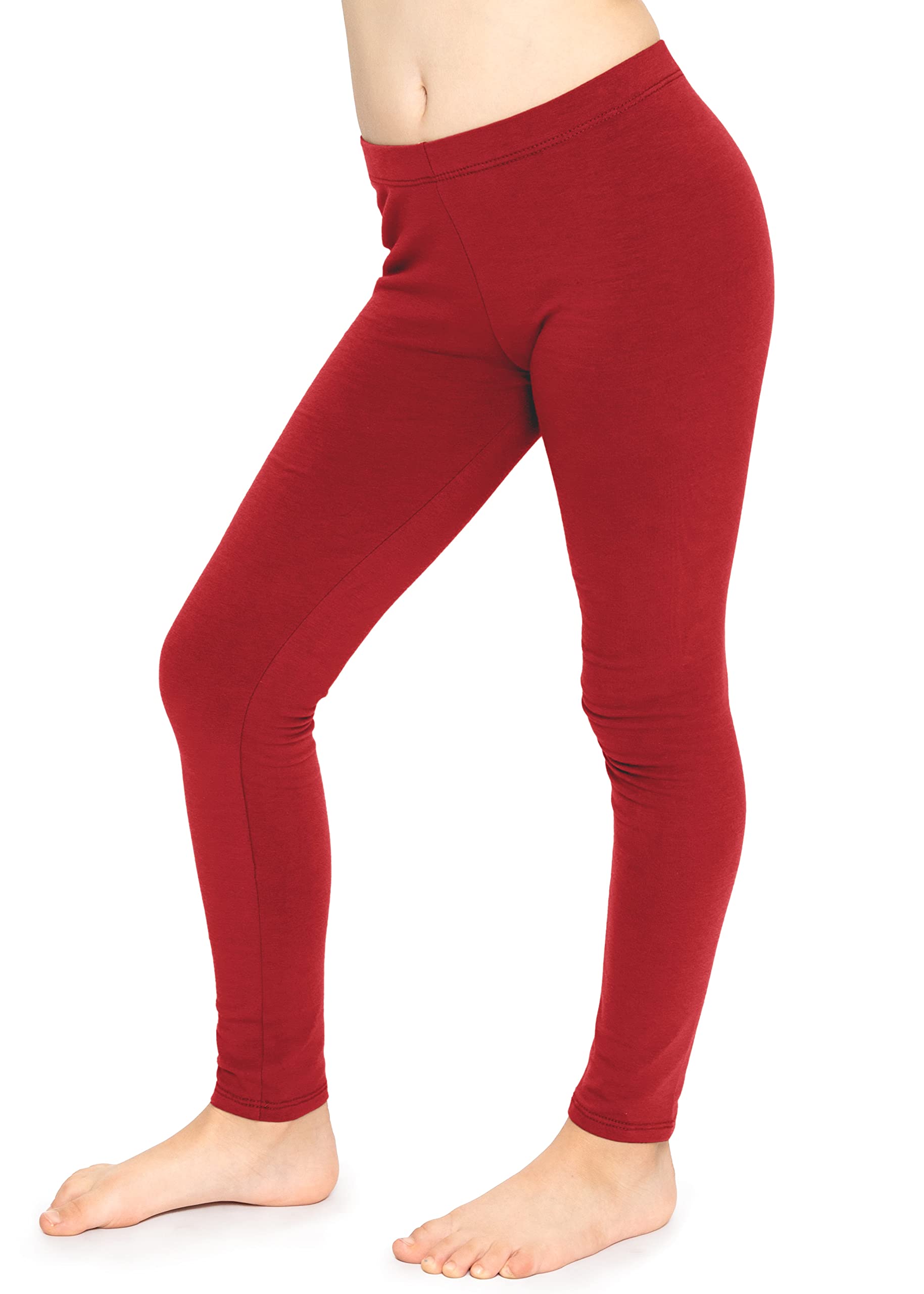 Oh So Soft Solid and Print Youth Girls and Youth Plus Size Leggings, Red, 6-image-46