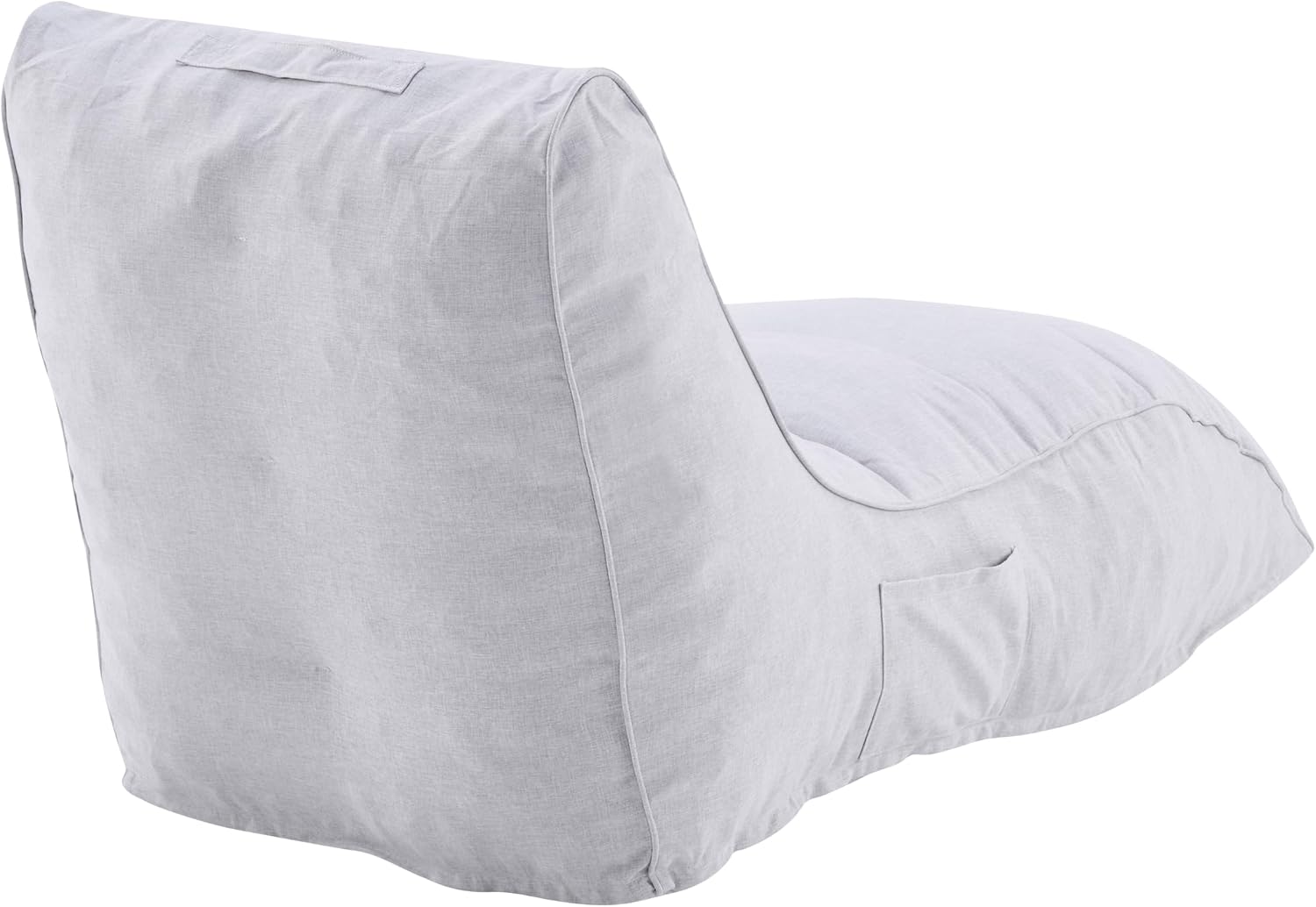 Merax Outdoor Bean Bag Lounge Chair with Side Pocket, 55" Adult Patio Bean Bag Chair with Foam Filled for Pool Balcony, Water-Resistance Fabric Outdoor BeanBag Sun Lounge Chair, Beige